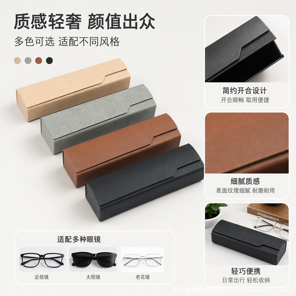 Fashionable eyeglass case portable storage bag pressure-resistant protective eyeglass storage bag available in multiple colors Item Picture