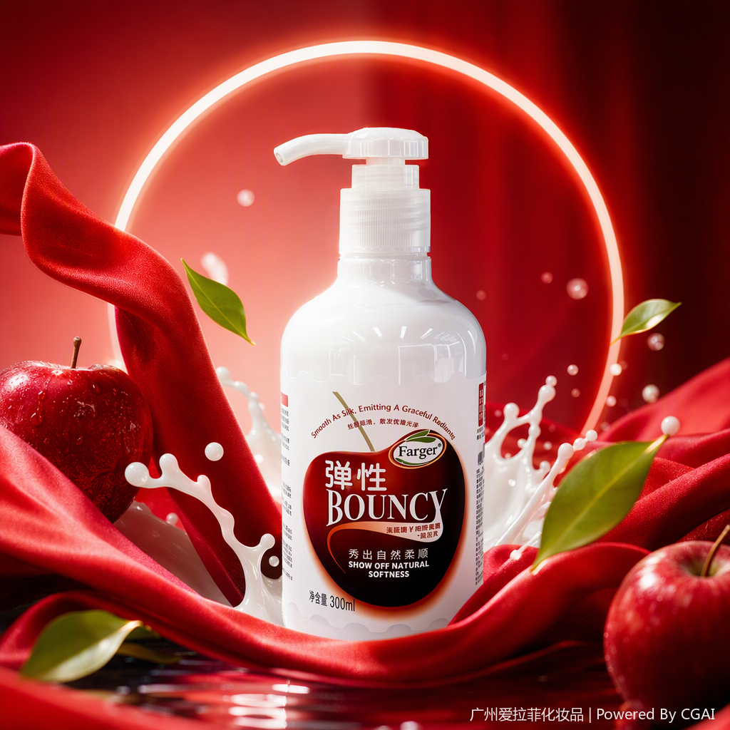 Soft, lustrous, elastic, and anti-dryness spring essence.  Specification image