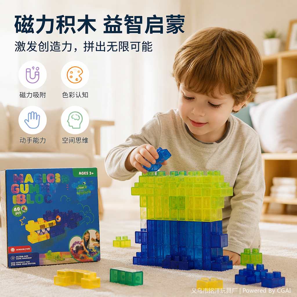 Colorful building block educational toys for children's early education and enlightenment, fun learning toys for interlocking and assembling blocks Application Scenario