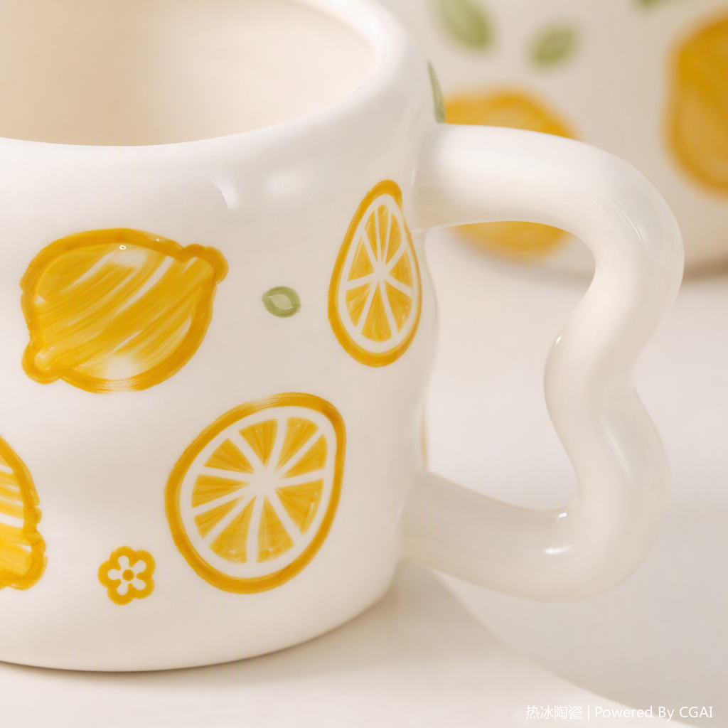 Colorful ceramic cups, household daily creative coffee, milk and water cups, simple and heat-resistant tea sets, gift sets Specification image