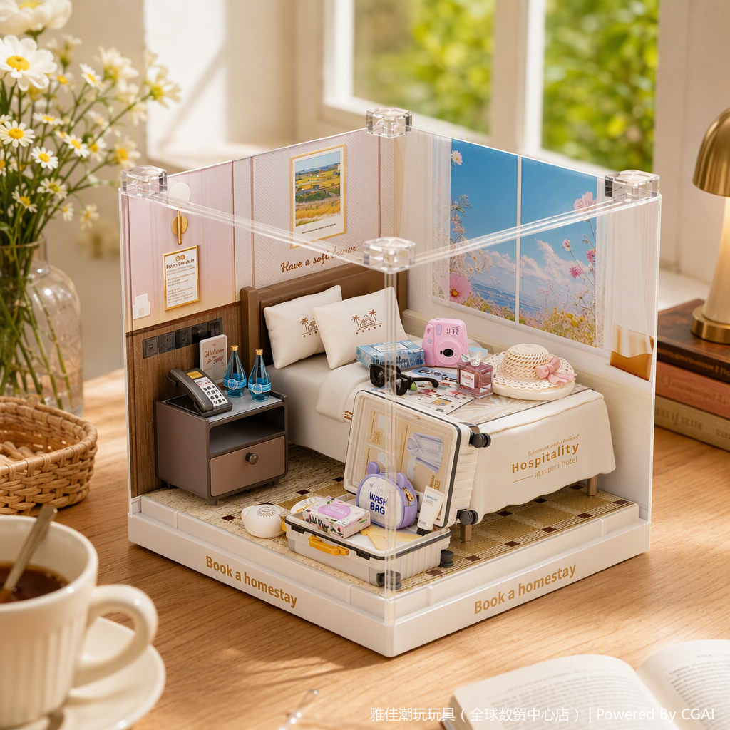 Exquisite mini architectural models of homestays, hand-assembled simulation landscape decoration, creative gifts, collectible ornaments Application Scenario