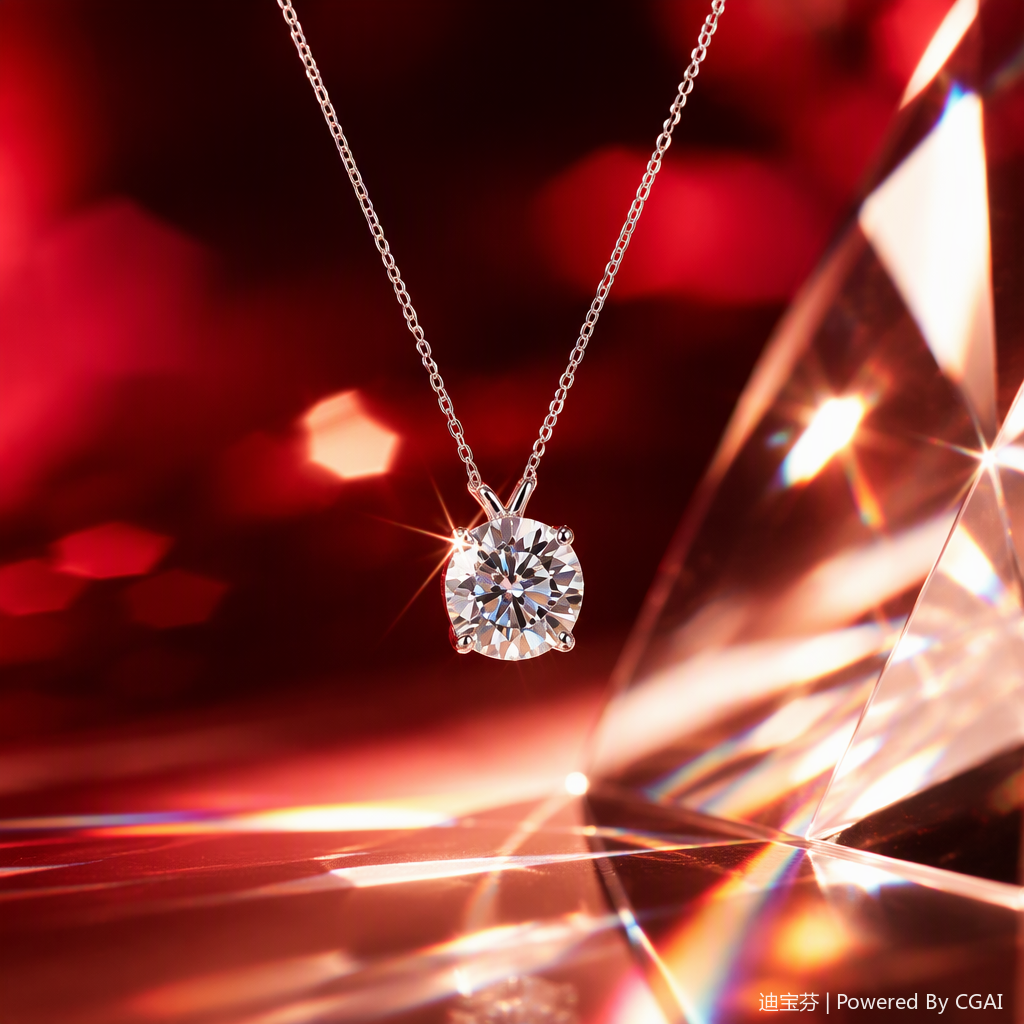 Cadena de plata con un solo colgante de diamante de corte redondo collar de moda simple para mujeres accesorios de regalo Specification image