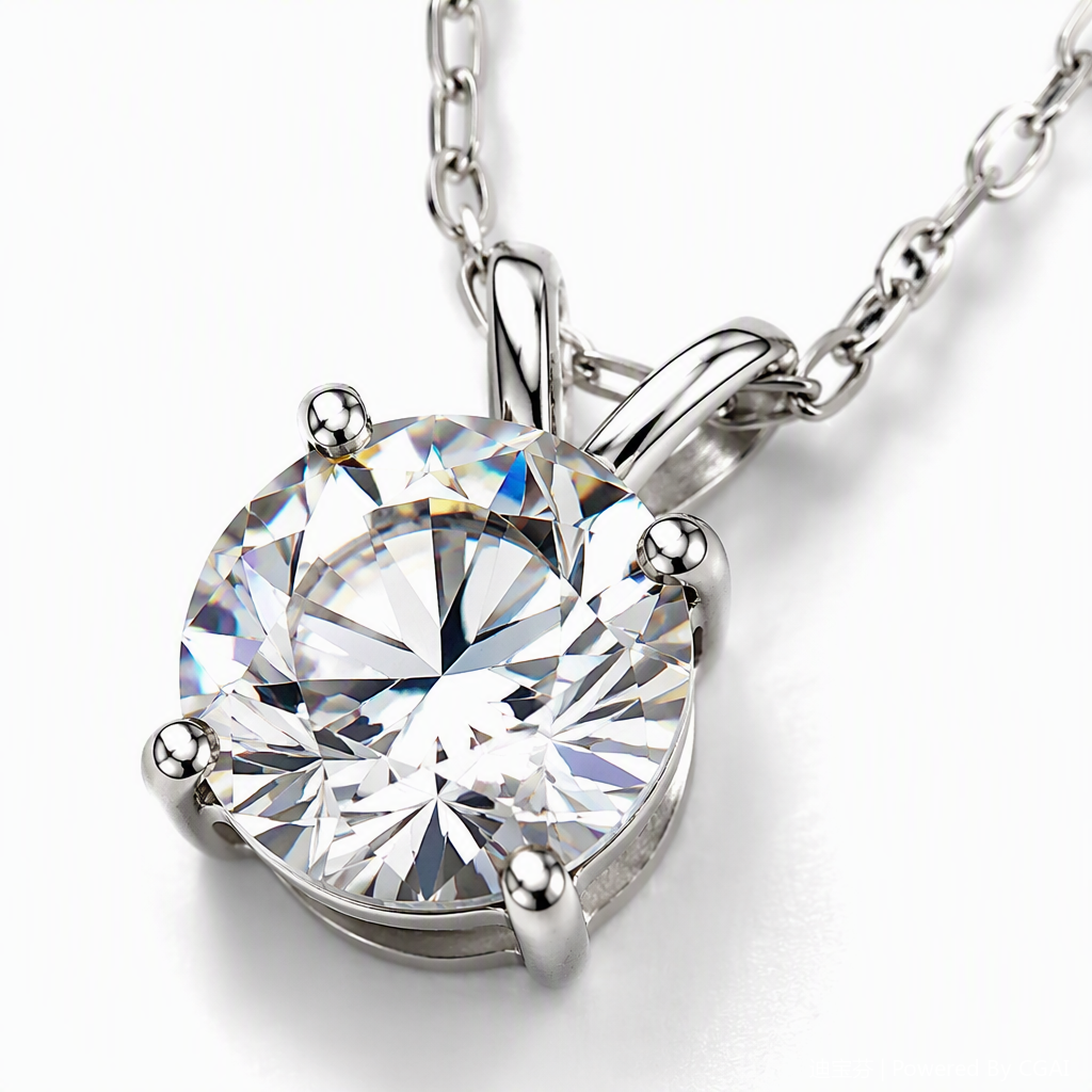 Cadena de plata con un solo colgante de diamante de corte redondo collar de moda simple para mujeres accesorios de regalo Application Scenario