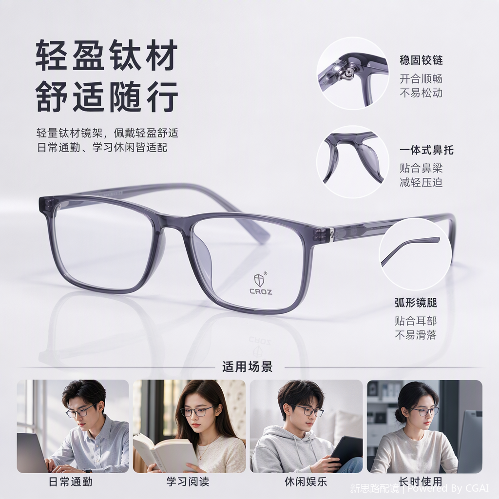 Fashionable and lightweight metal-framed glasses, suitable for both men and women, trendy spectacle frames, simple and versatile accessories Application Scenario