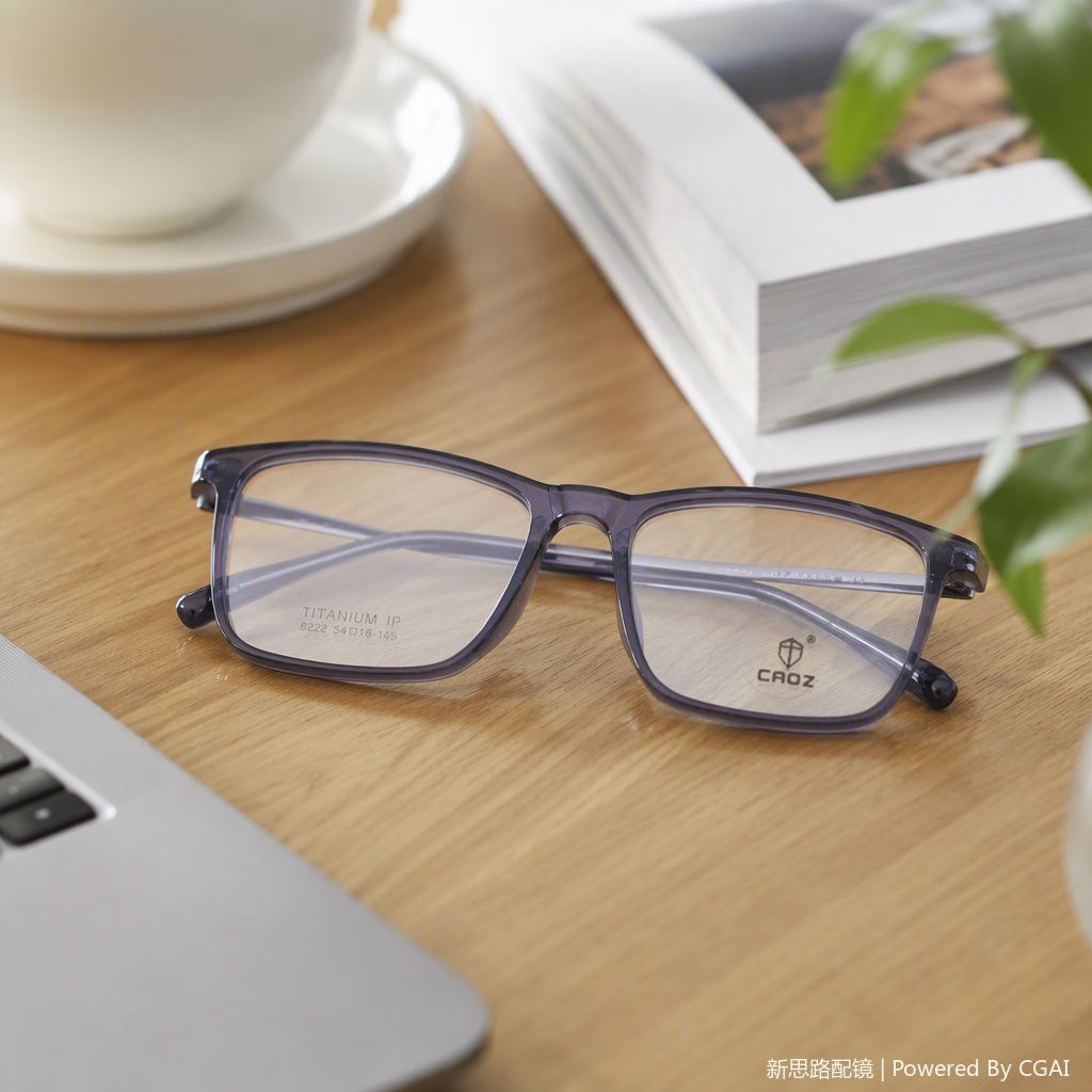 Fashionable and lightweight metal-framed glasses, suitable for both men and women, trendy spectacle frames, simple and versatile accessories details Picture