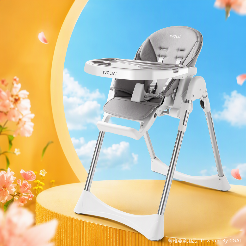 Multi-functional children's high chair, adjustable safety seat for babies, infant dining chair, toddler seat with plates details Picture
