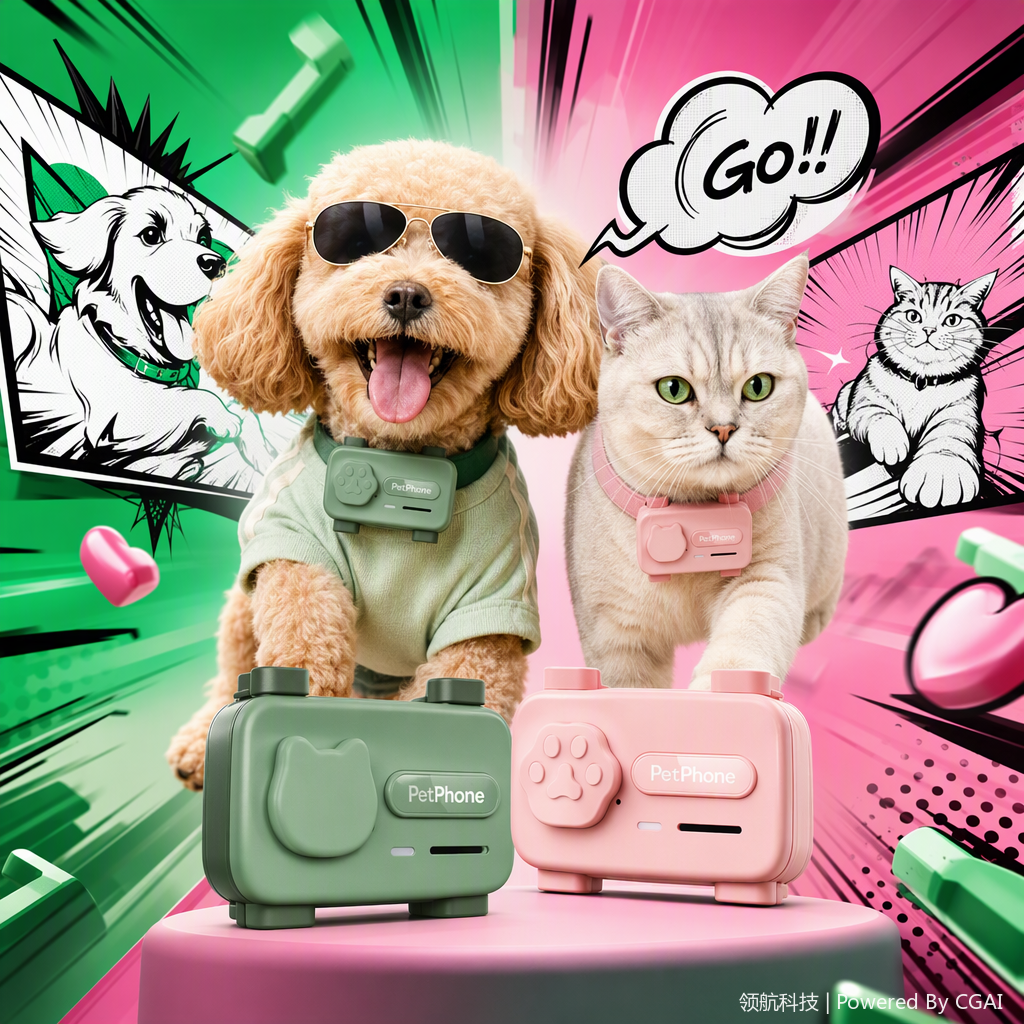 Pet smart wearable device AI pet companion Cherry Pink Cherry Language Pink Joy Pet It