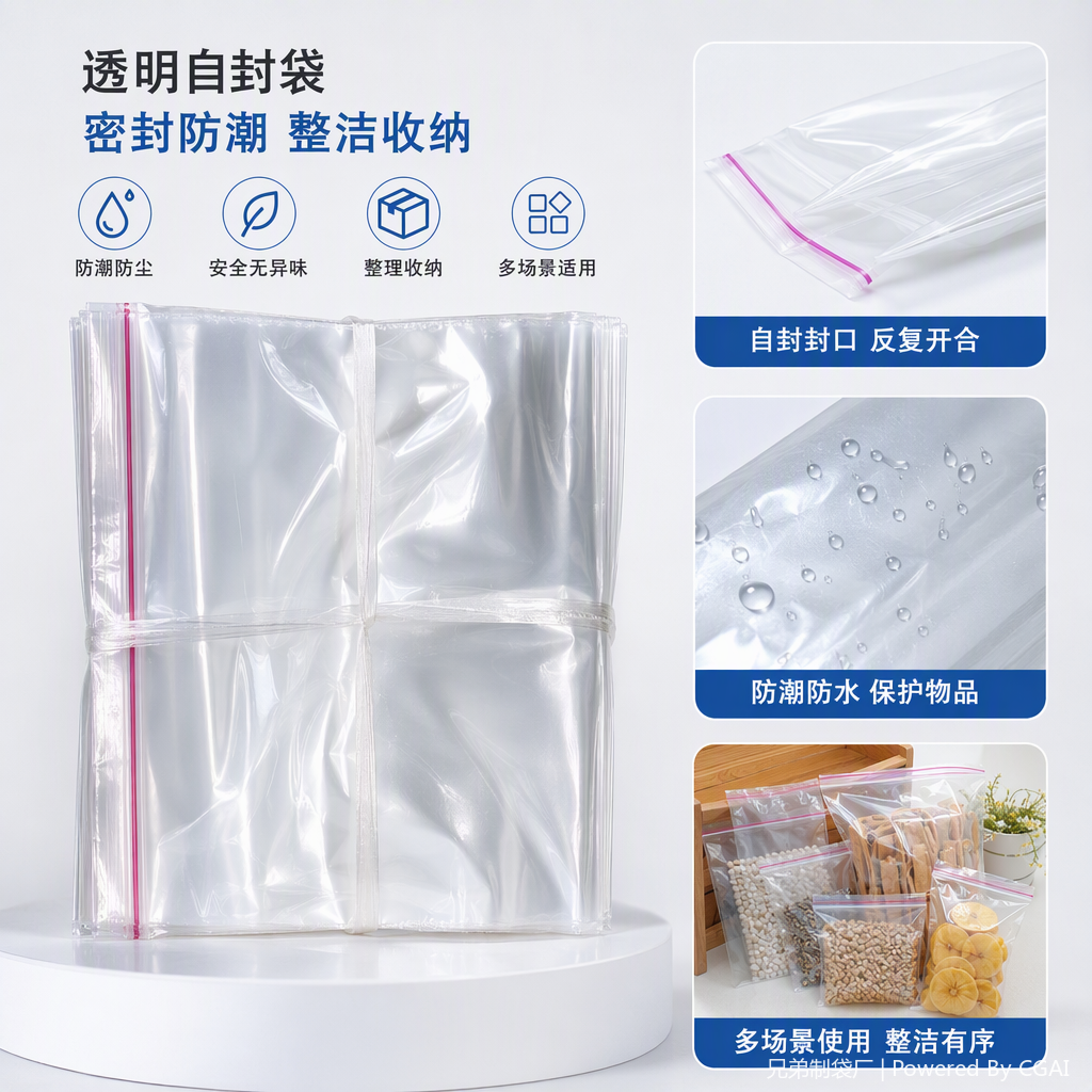 环保透明塑料连卷袋大容量耐撕包装袋塑料袋收纳袋家用塑料包装袋
