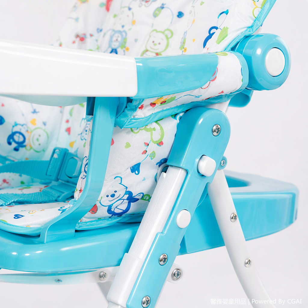 The multi-functional children's high chair can be adjusted. It is a safe and comfortable dining aid for infants and toddlers Specification image