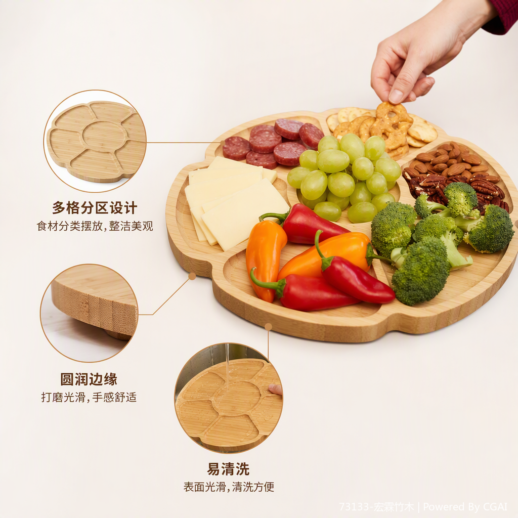 创意多层陶瓷水果拼盘家用餐桌装饰果盘水果盘摆件简约时尚
