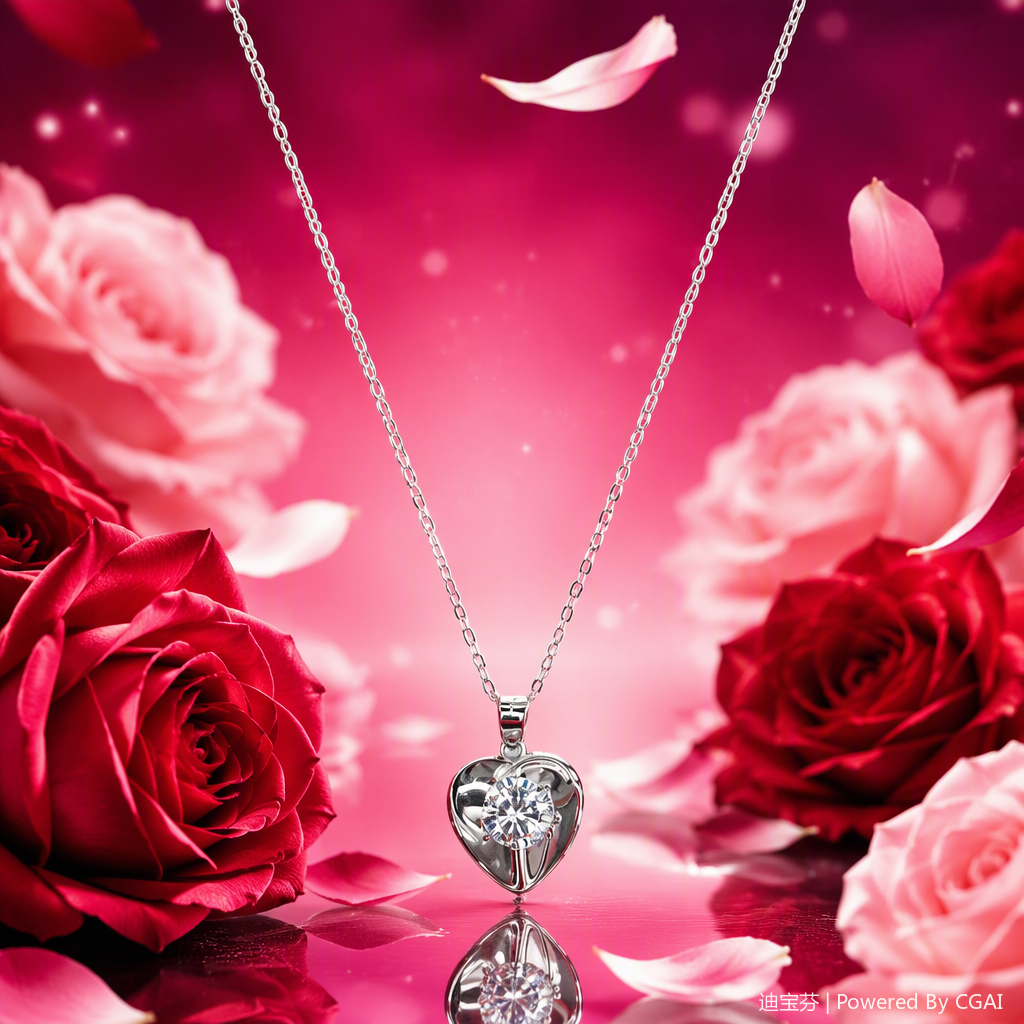 Fashionable silver heart-shaped pendant necklace for women, simple and versatile Korean style, trendy accessory as a gift Specification image