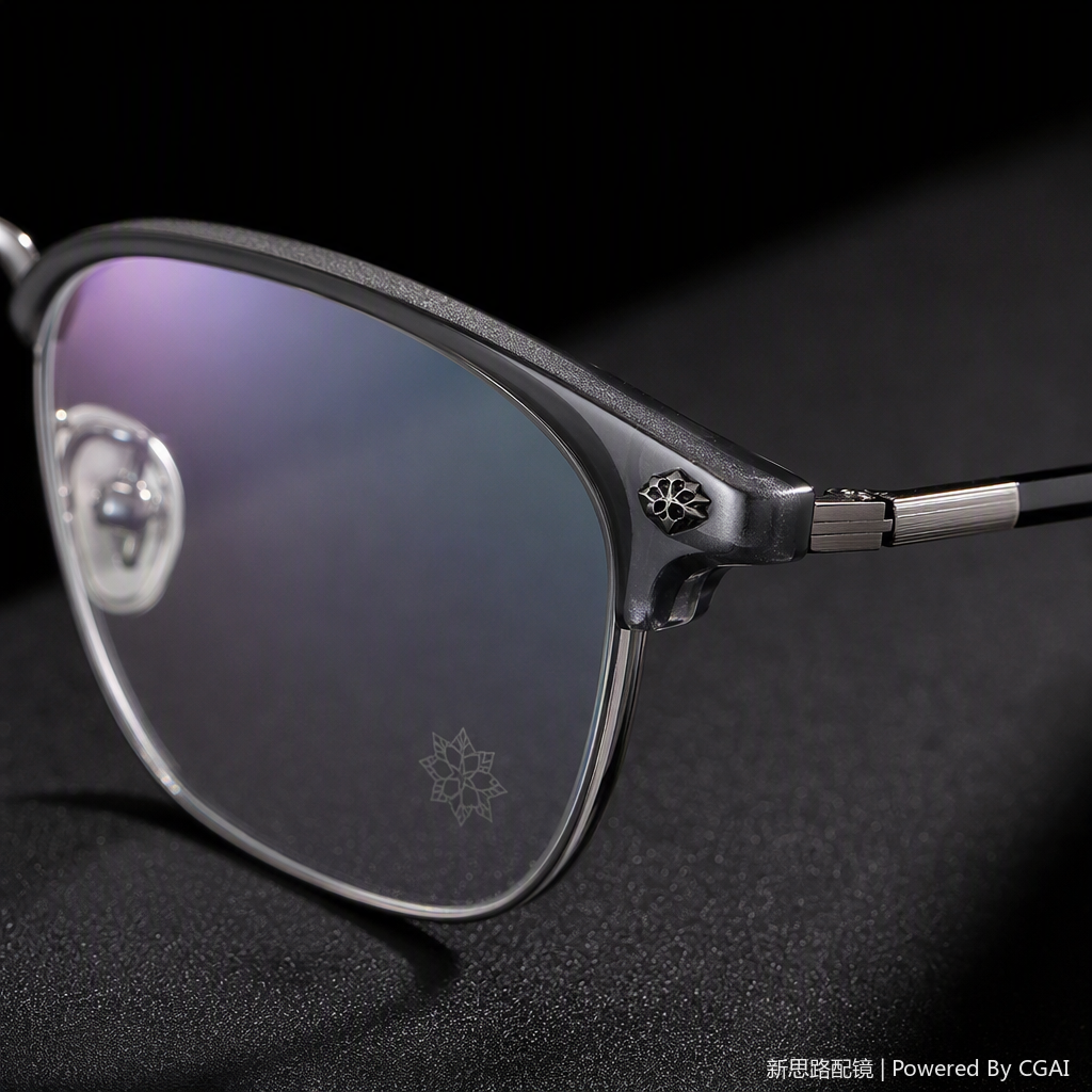 Fashionable and lightweight metal-framed glasses for men and women with myopia, trendy and retro frames, high-definition eyeglass fitting details Picture