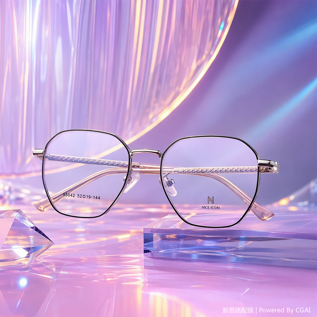 Fashionable and lightweight metal-framed glasses for both men and women, high-definition anti-blue light spectacle frame, trendy style Specification image