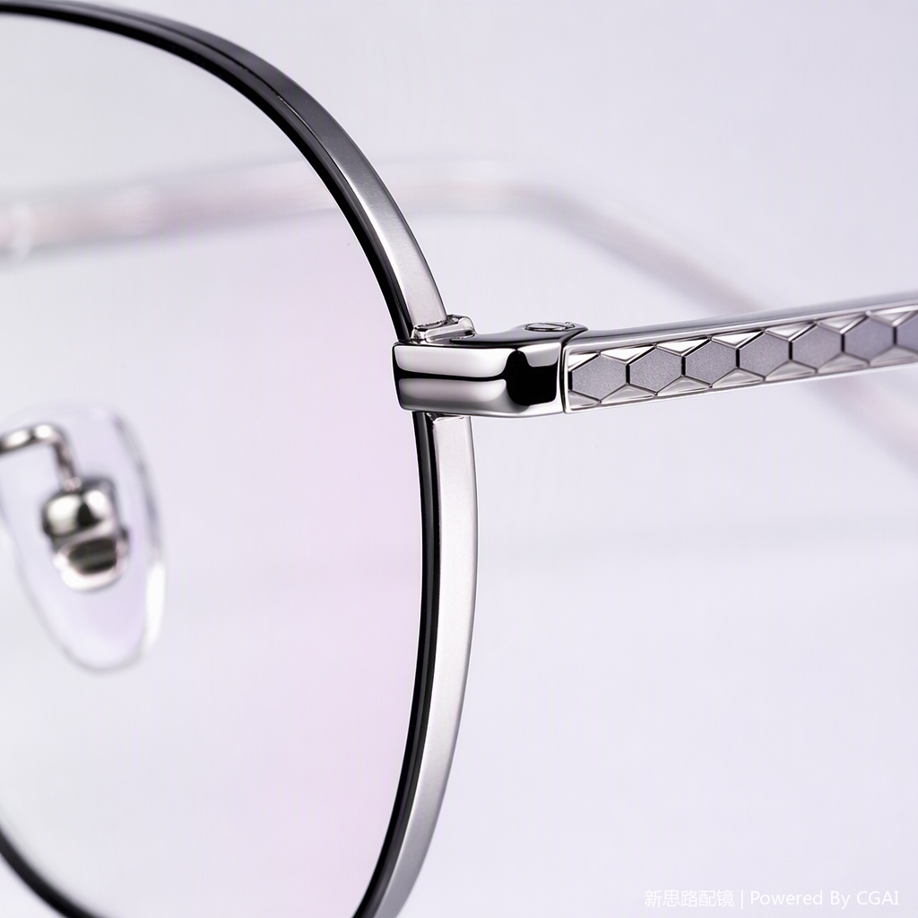 Fashionable and lightweight metal-framed glasses for both men and women, high-definition anti-blue light spectacle frame, trendy style