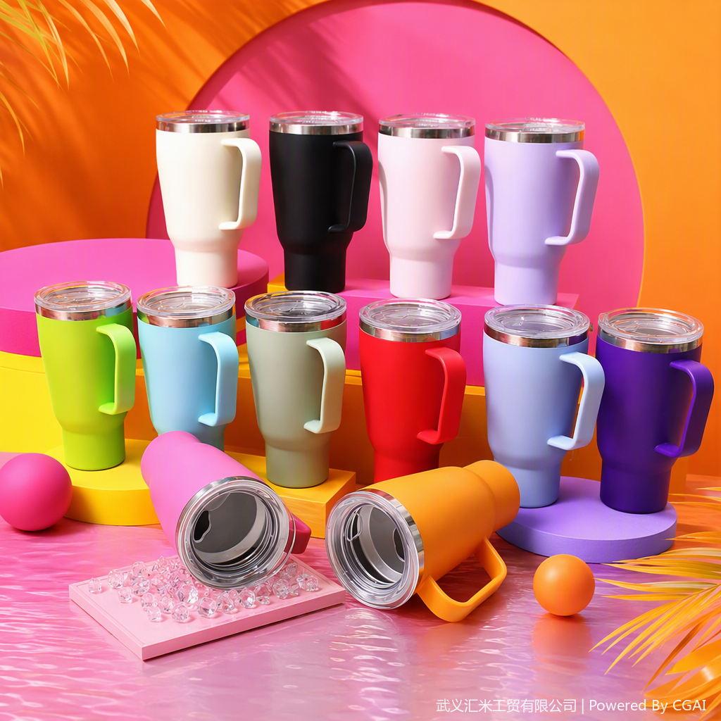 3-OZ handle small coffee cup gift box set, fashionable mug, home, office, gift available, customizable logo