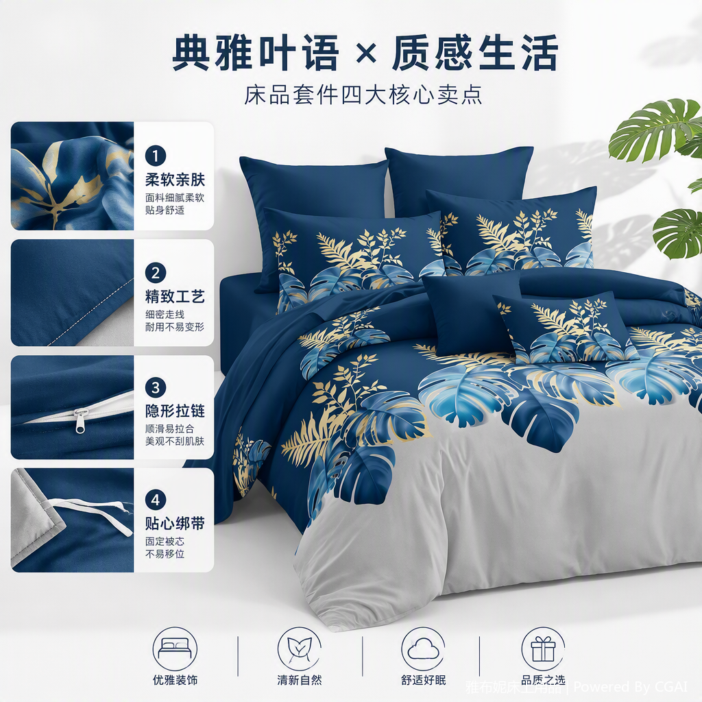 Comercio exterior exportación conjunto de cuatro piezas ropa de cama simple y cómoda sábanas funda edredón funda de almohada conjunto de cama hogar dormitorio esencial details Picture