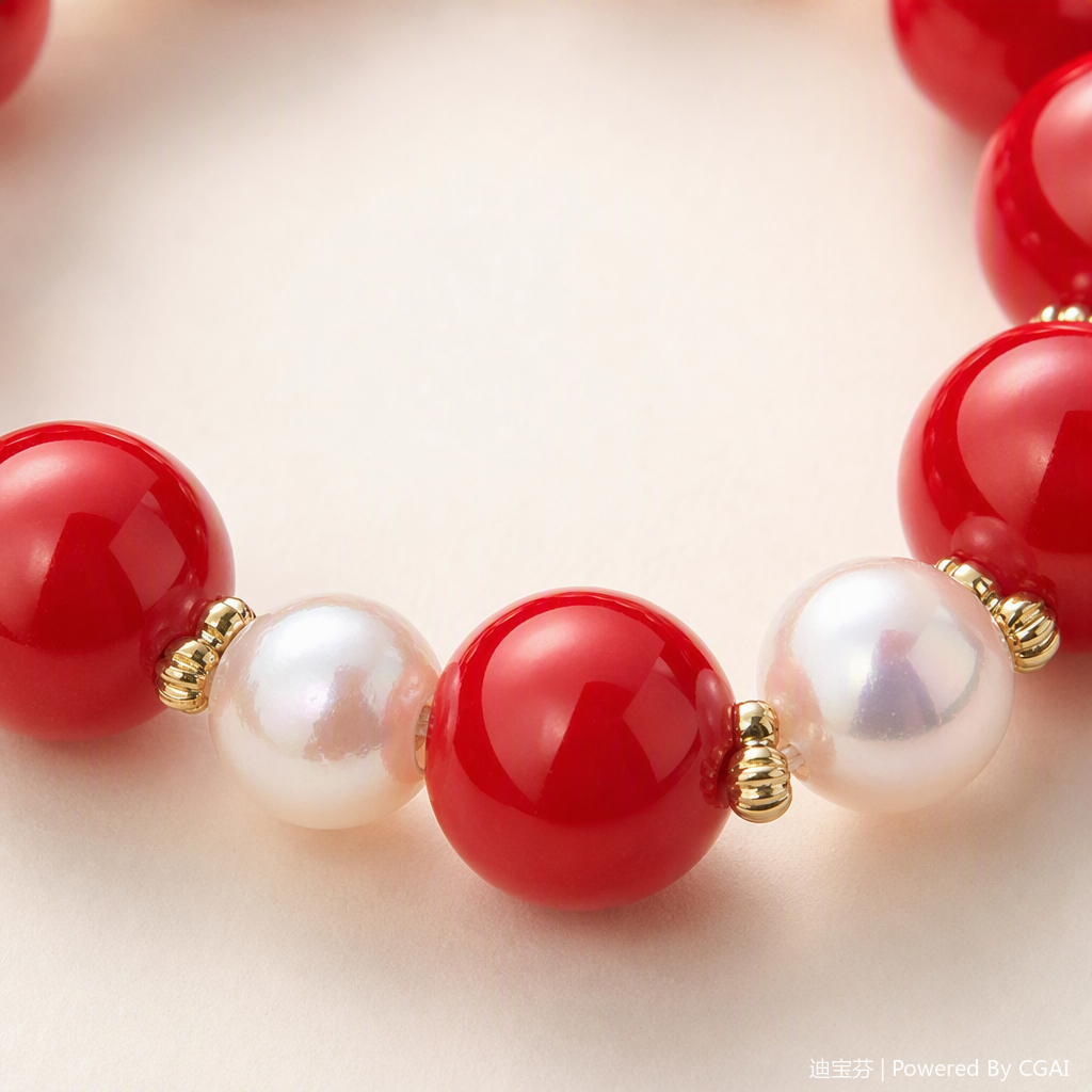 Perlas rojas de moda con pulsera de perlas para mujeres versión coreana simple retro temperamento mano tendencia con accesorios Application Scenario