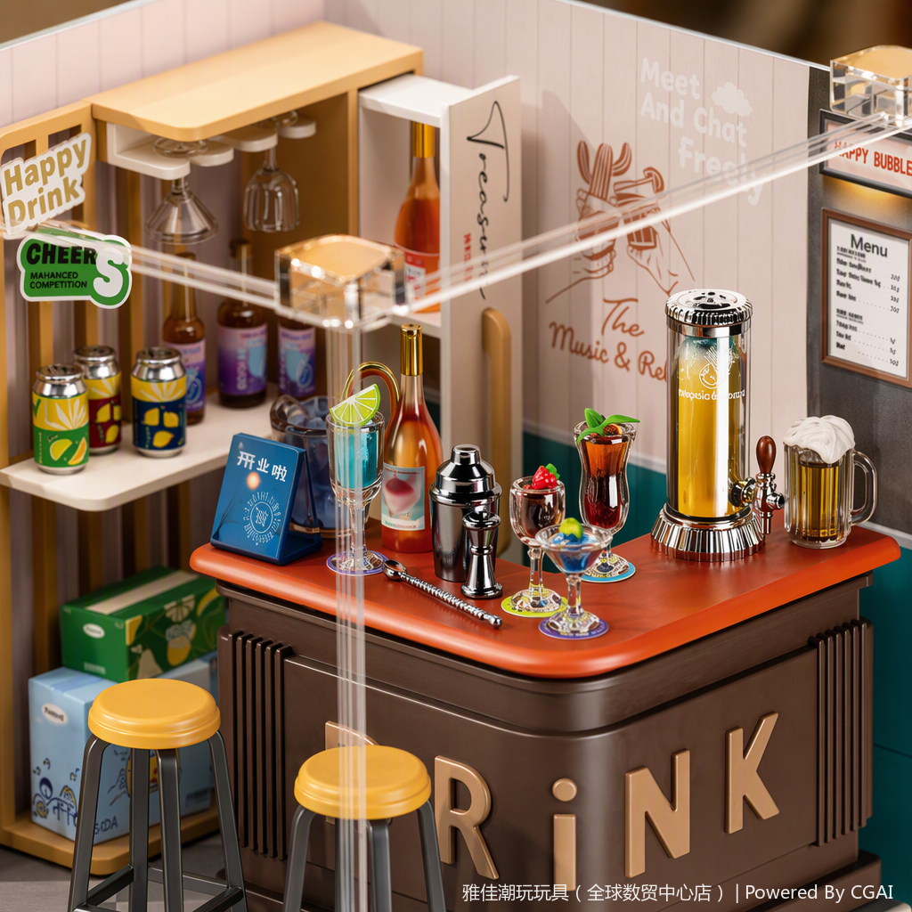 Bar simulation model toys, fun collection, children's educational assembly, creative gifts with a variety of styles to choose from Application Scenario