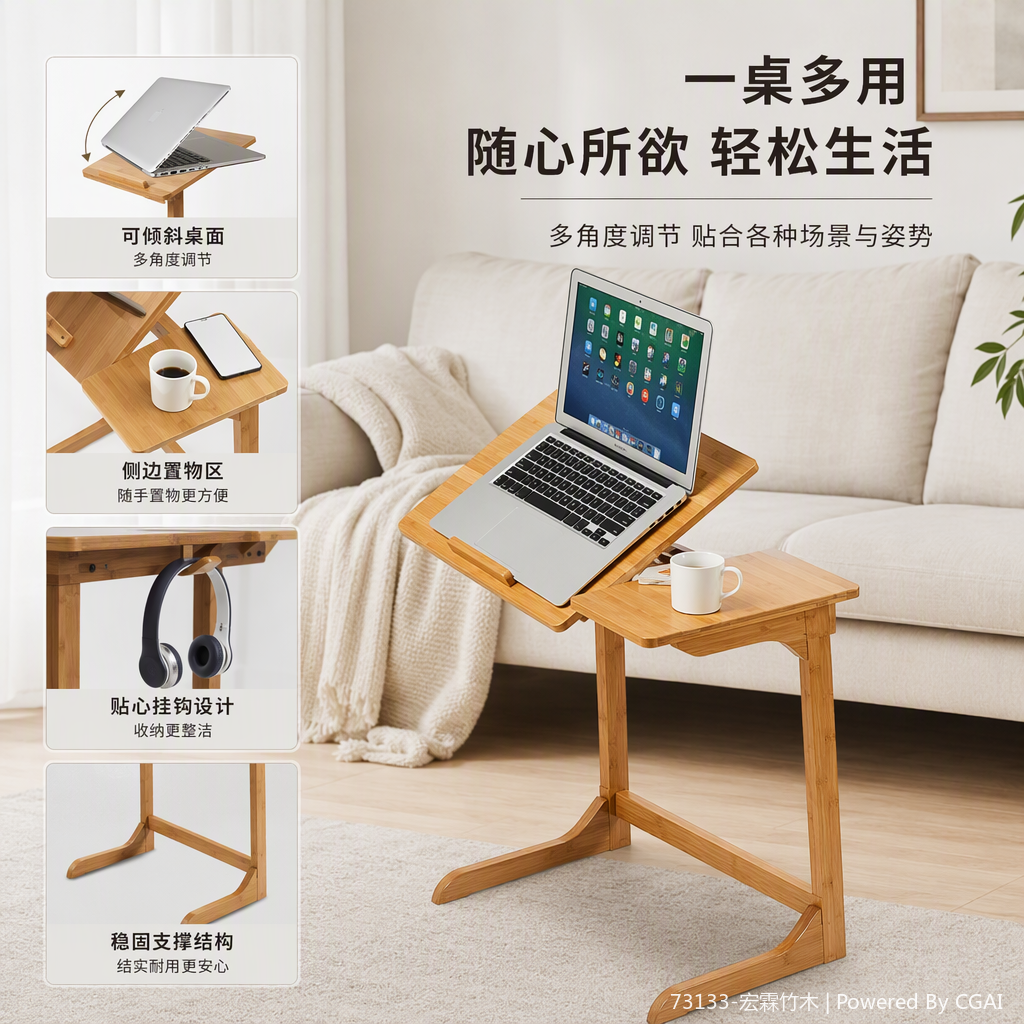 轻薄便携笔记本散热器电脑散热底座静音风扇散热支架笔记本配件产品图