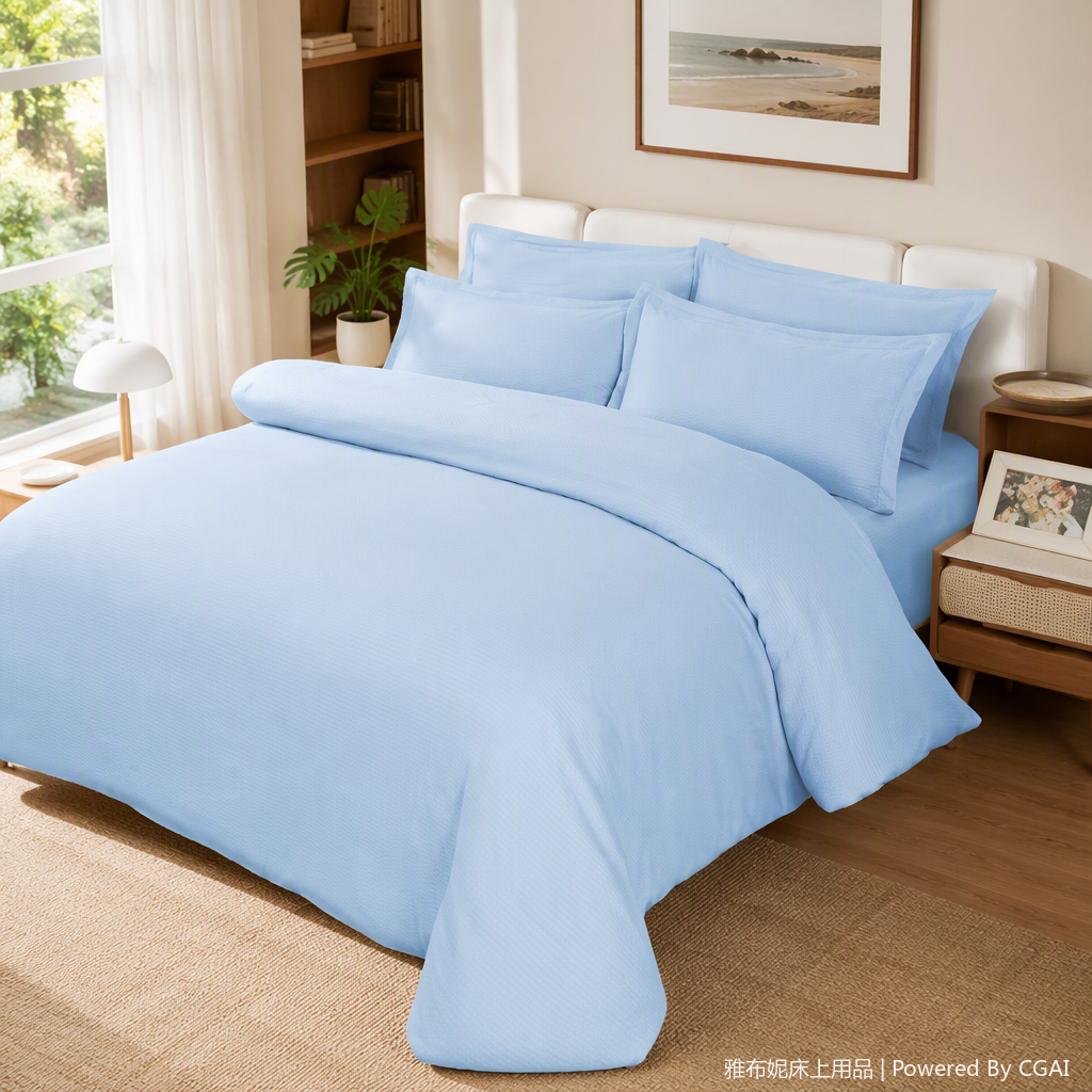Solid color simple four-piece set of bedding, all-cotton bed sheets, duvet covers, bedding set, bedroom home supplies Item Picture