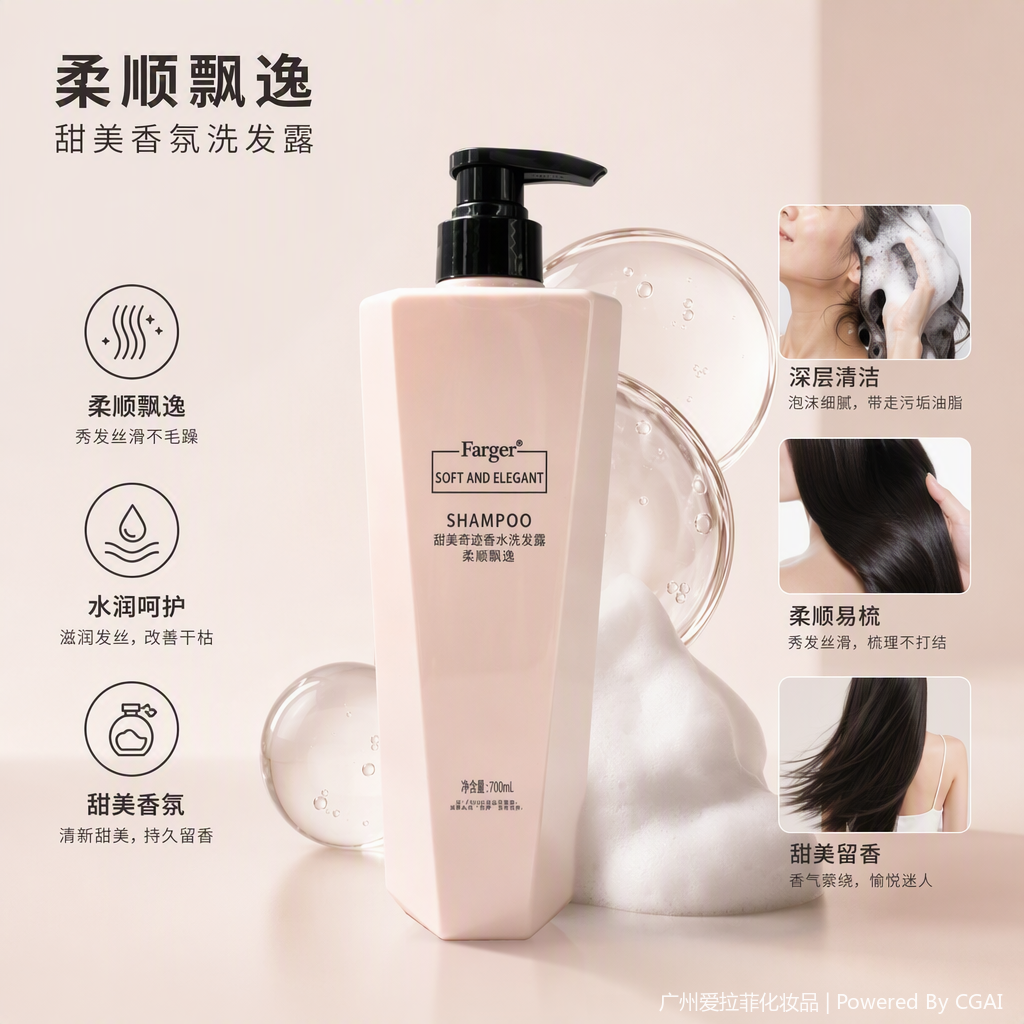 Oil-control, dandruff removal, itch relief shampoo. 