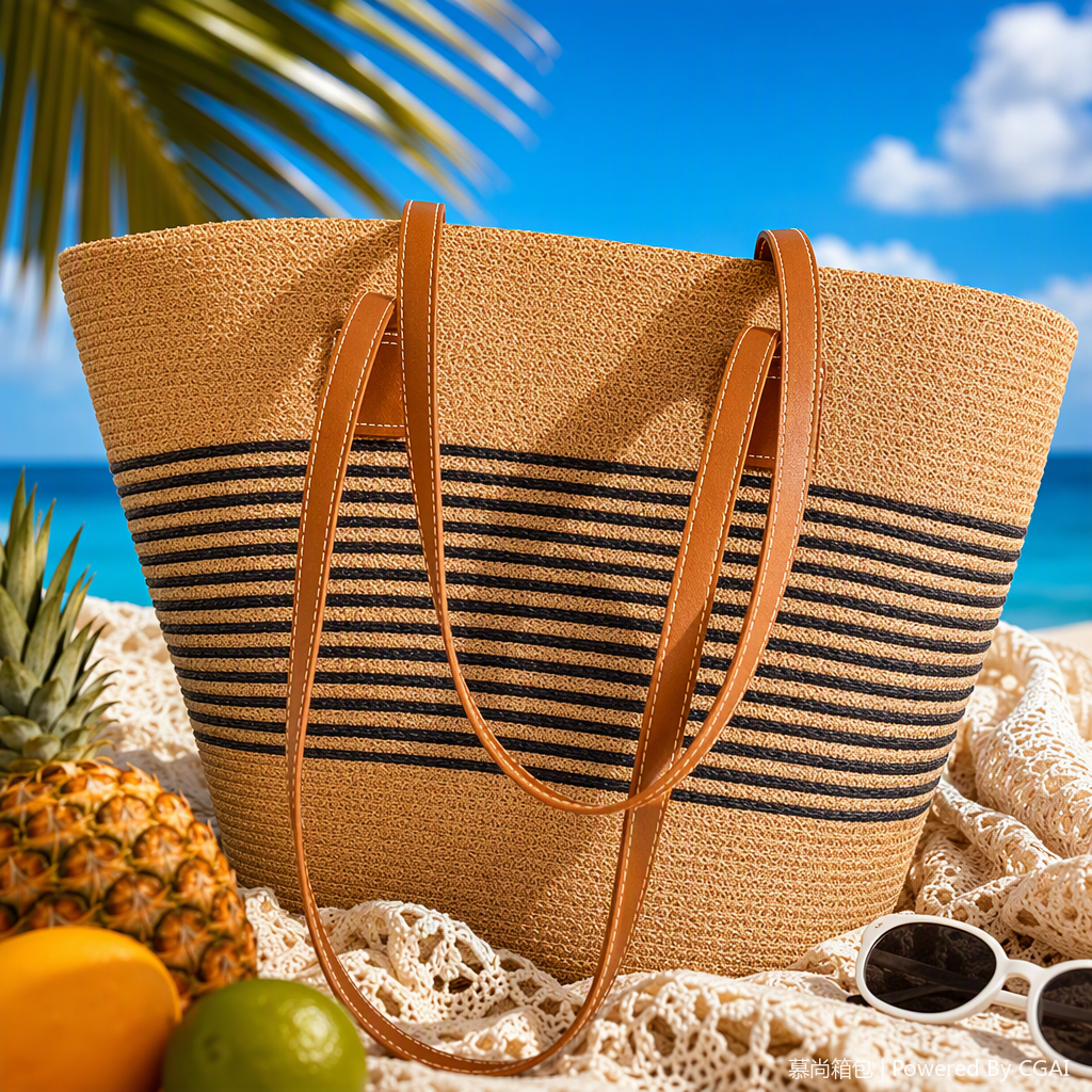 This retro straw woven handbag is a versatile and portable multi-functional straw woven bag for women in summer. It is a trendy and simple style details Picture