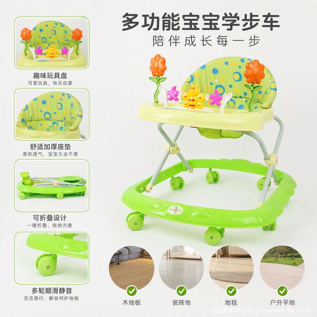 Baby walker, multi-functional early education toy, safe and environmentally friendly, baby intelligence training walker, children's toy details Picture