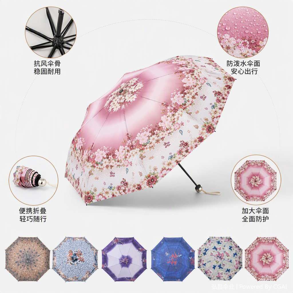 防风抗雨防晒遮阳伞轻便耐用适合户外出行防雨遮阳用品