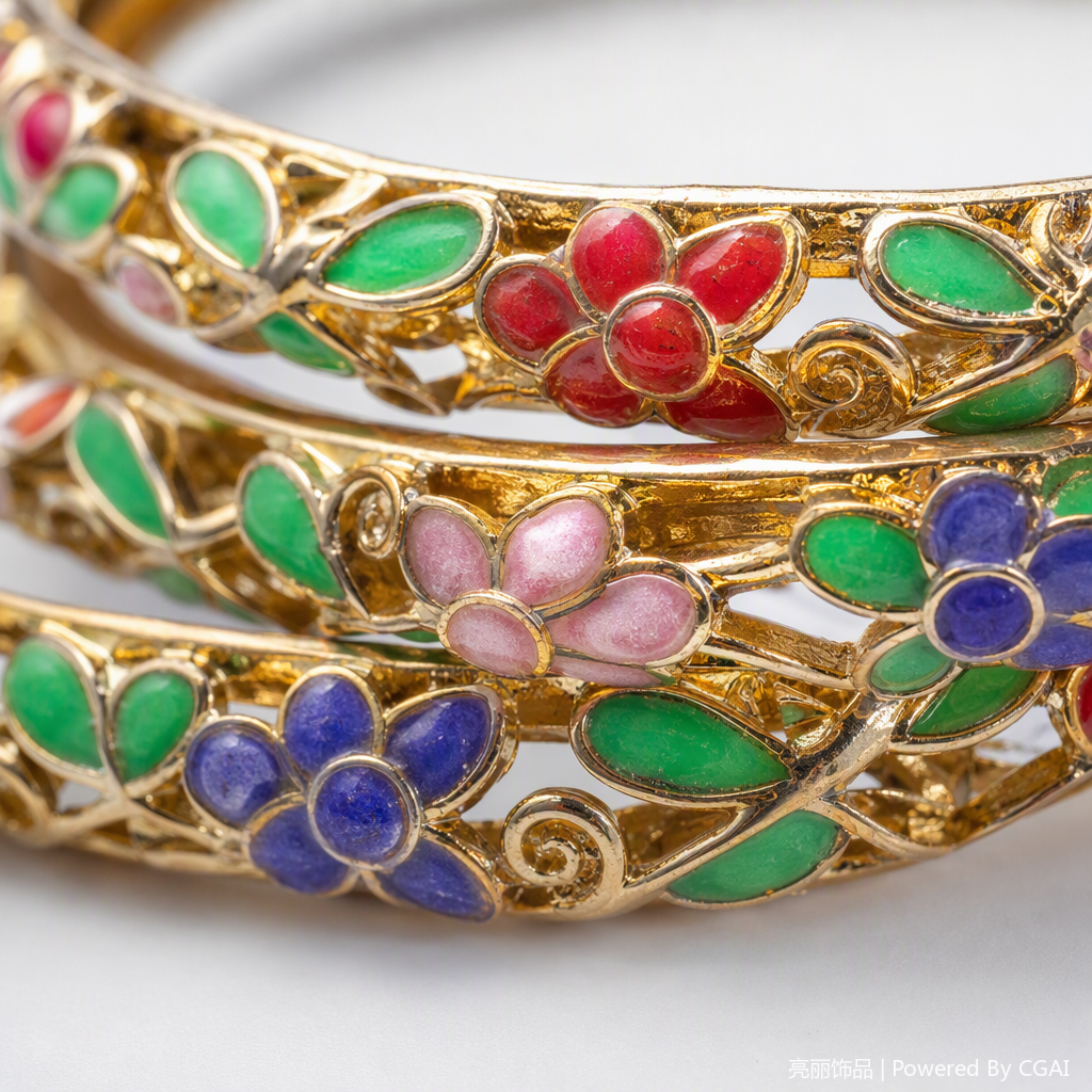 Colorful enamel flower bracelet is a fashionable and elegant jewelry and bracelet. It is a trendy and versatile gift for women Application Scenario