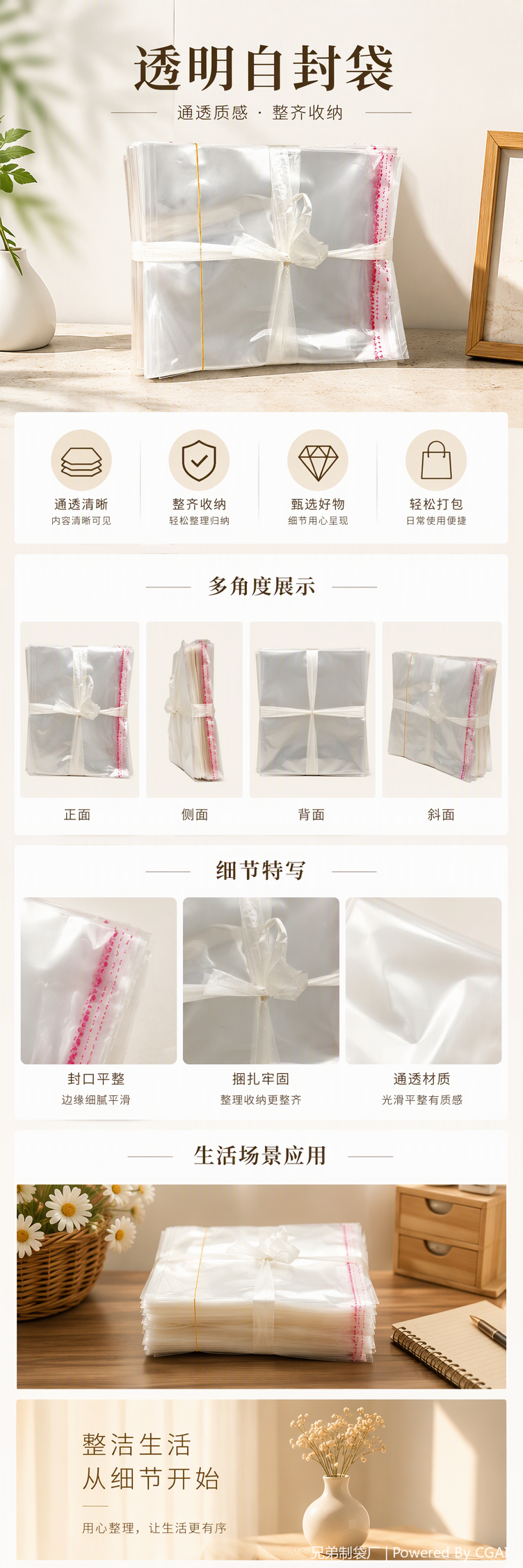 耐用透明塑料连卷袋食品包装袋塑料袋塑料包装袋批发供应详情1