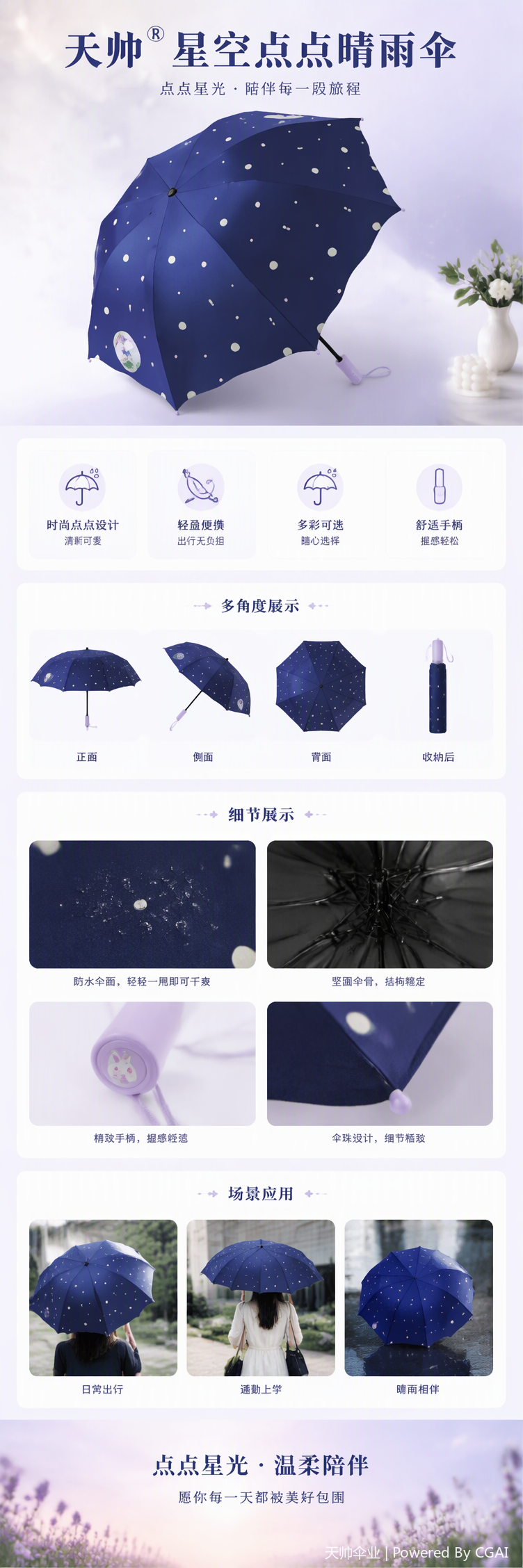多功能防风遮阳防雨便携雨伞轻巧耐用晴雨两用防风抗风伞子母伞男女款详情1