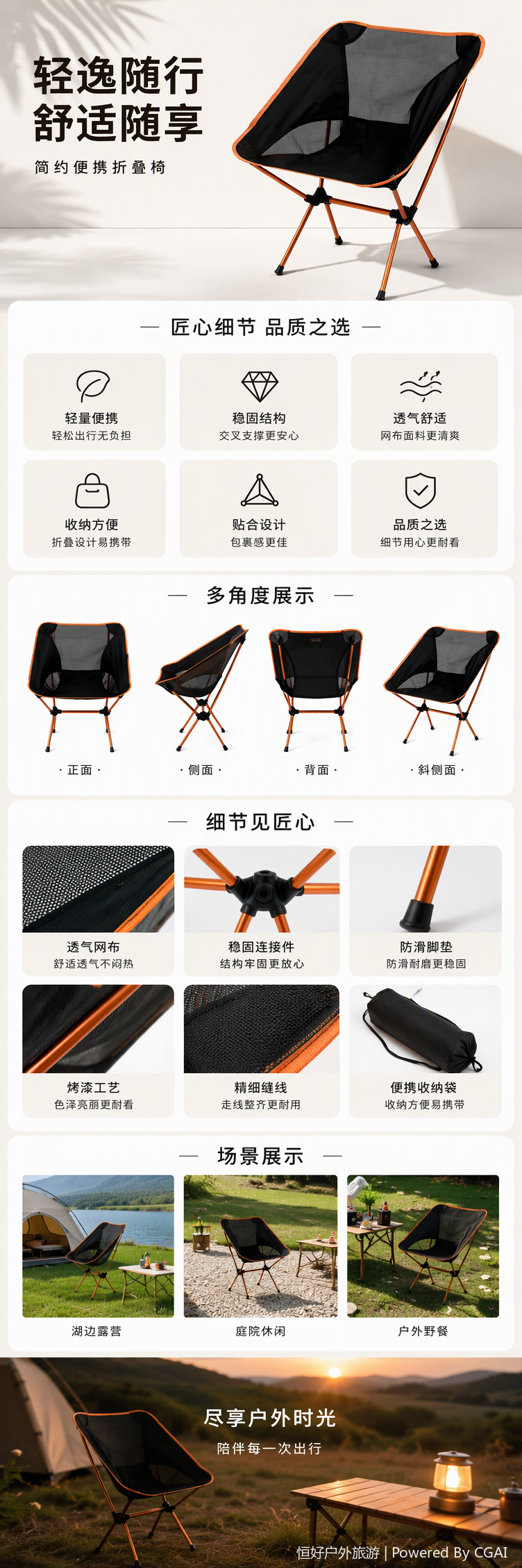 多功能折叠椅家用简易餐厅休闲办公便携轻便户外户内座椅详情1
