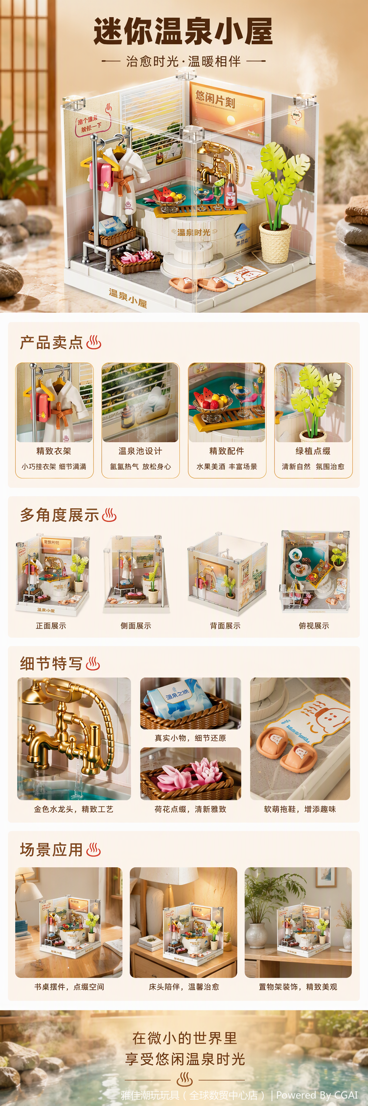 创意建筑模型玩具精细拼装迷你建筑场景儿童益智玩具收藏礼品详情1
