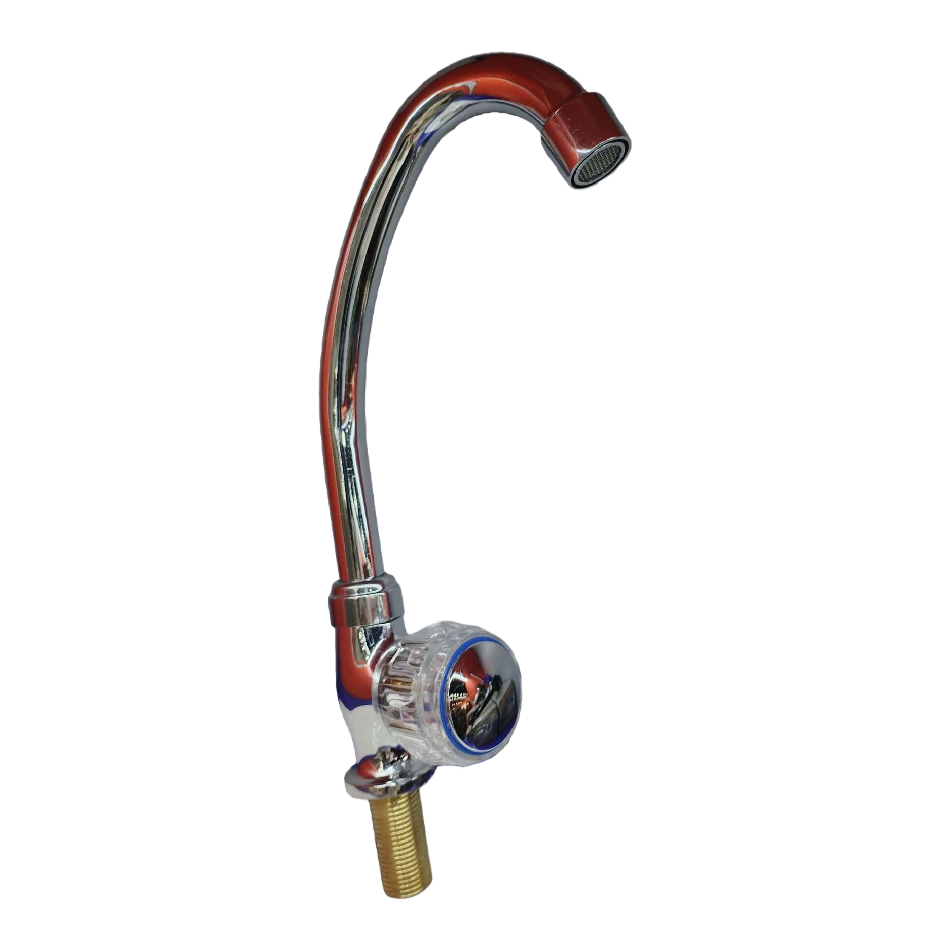 Fashionable red chrome-plated faucet, kitchen and bathroom washbasin, single-cooling faucet, simple and modern design Item Picture