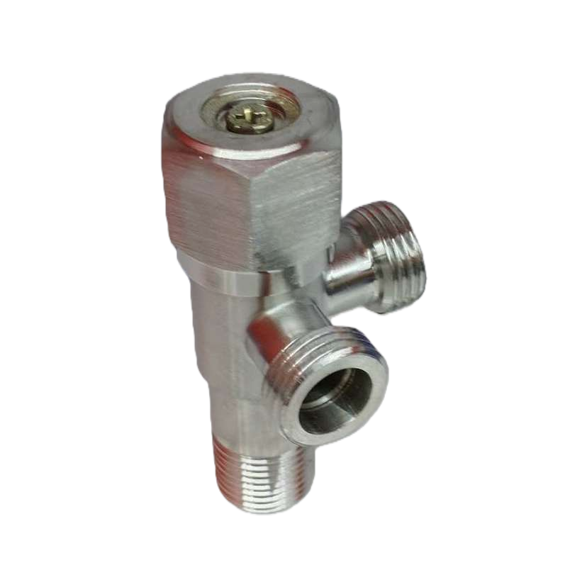 High-quality silver metal Angle valve, corrosion-resistant and high-pressure resistant household water pipe connection accessories, practical and durable Item Picture