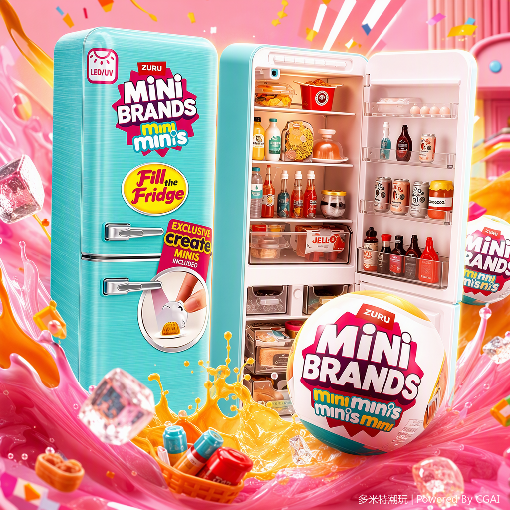 Mini fridge toy, mint green portable mini kitchen model, children's early education gift, collection and decoration Specification image