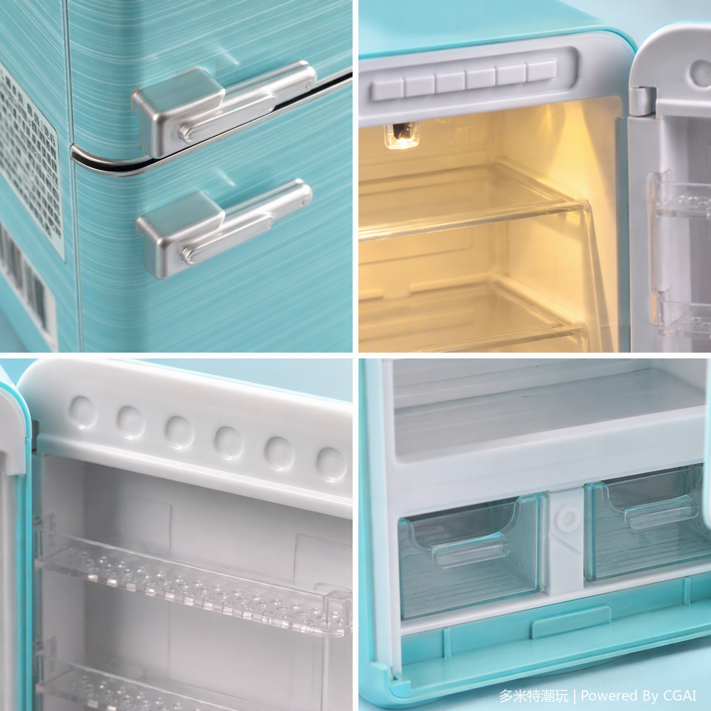 Mini fridge toy, mint green portable mini kitchen model, children's early education gift, collection and decoration Application Scenario