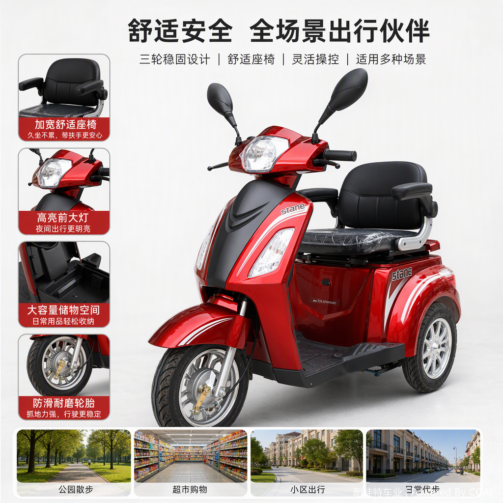 Durable electric tricycle parts with multi-functional upgrades are suitable for safe and reliable travel in both urban and rural areas Item Picture