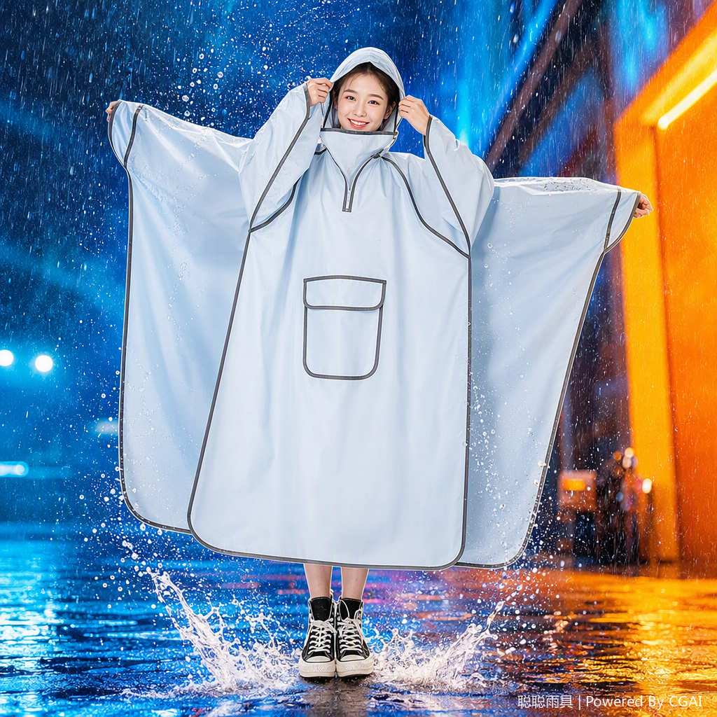 多功能连体雨衣防风遮阳防雨便携防水雨披户外雨具男女通用