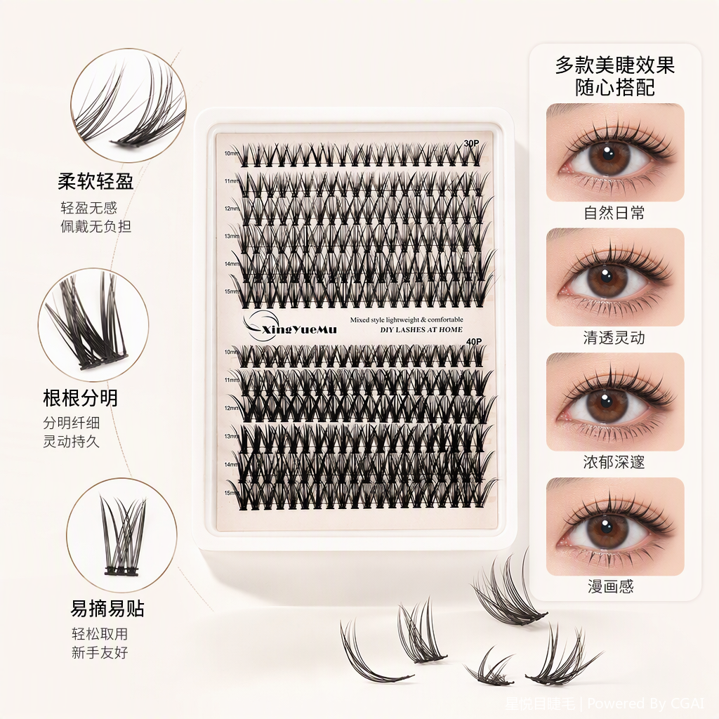 Professional false eyelash natural, thick and long-lasting beauty tools, beauty products, and false eyelash extension sets details Picture