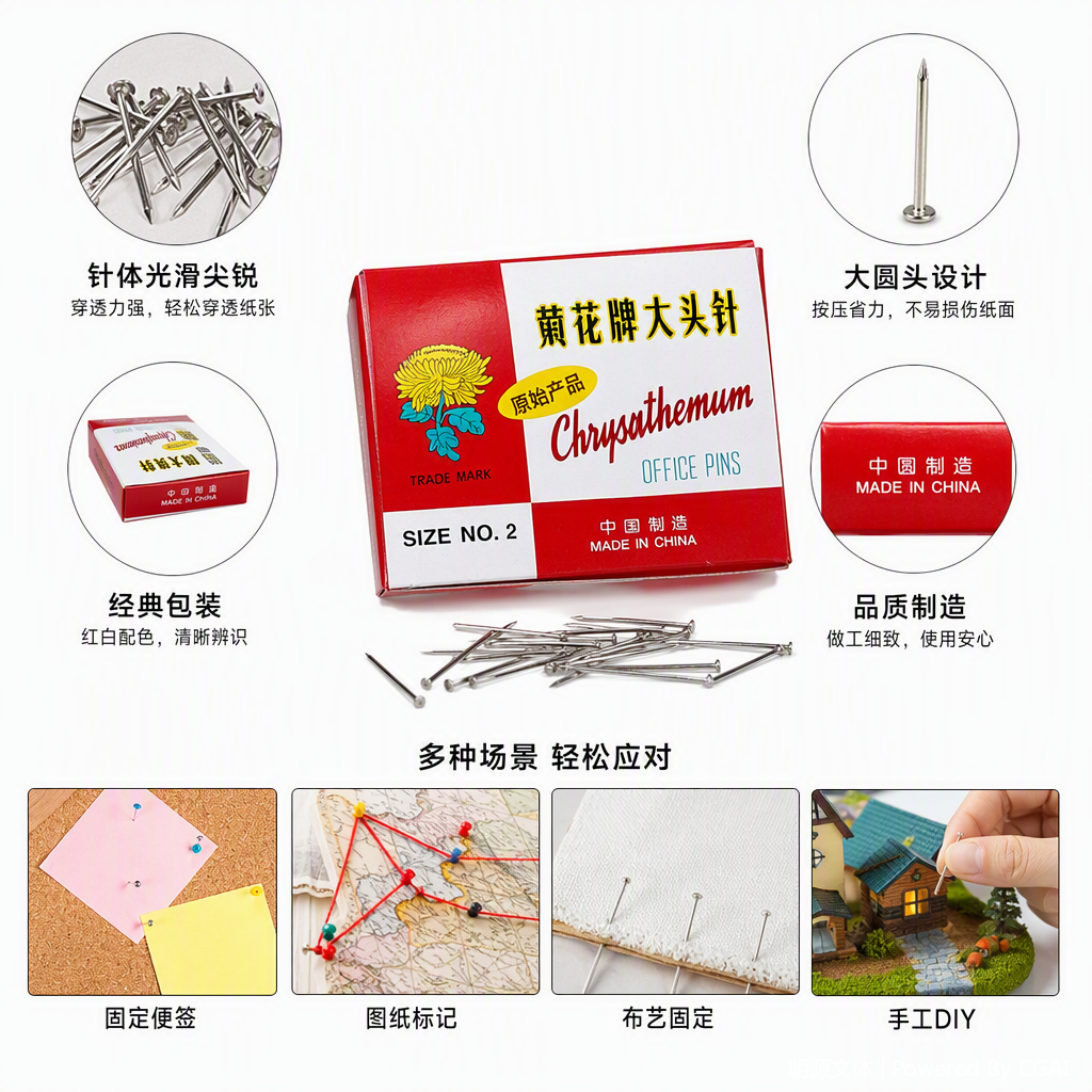 The yellow flower brand pin red and white striped packaging box is used for storing needles, threads, handicrafts, decorative items and organizing boxes
