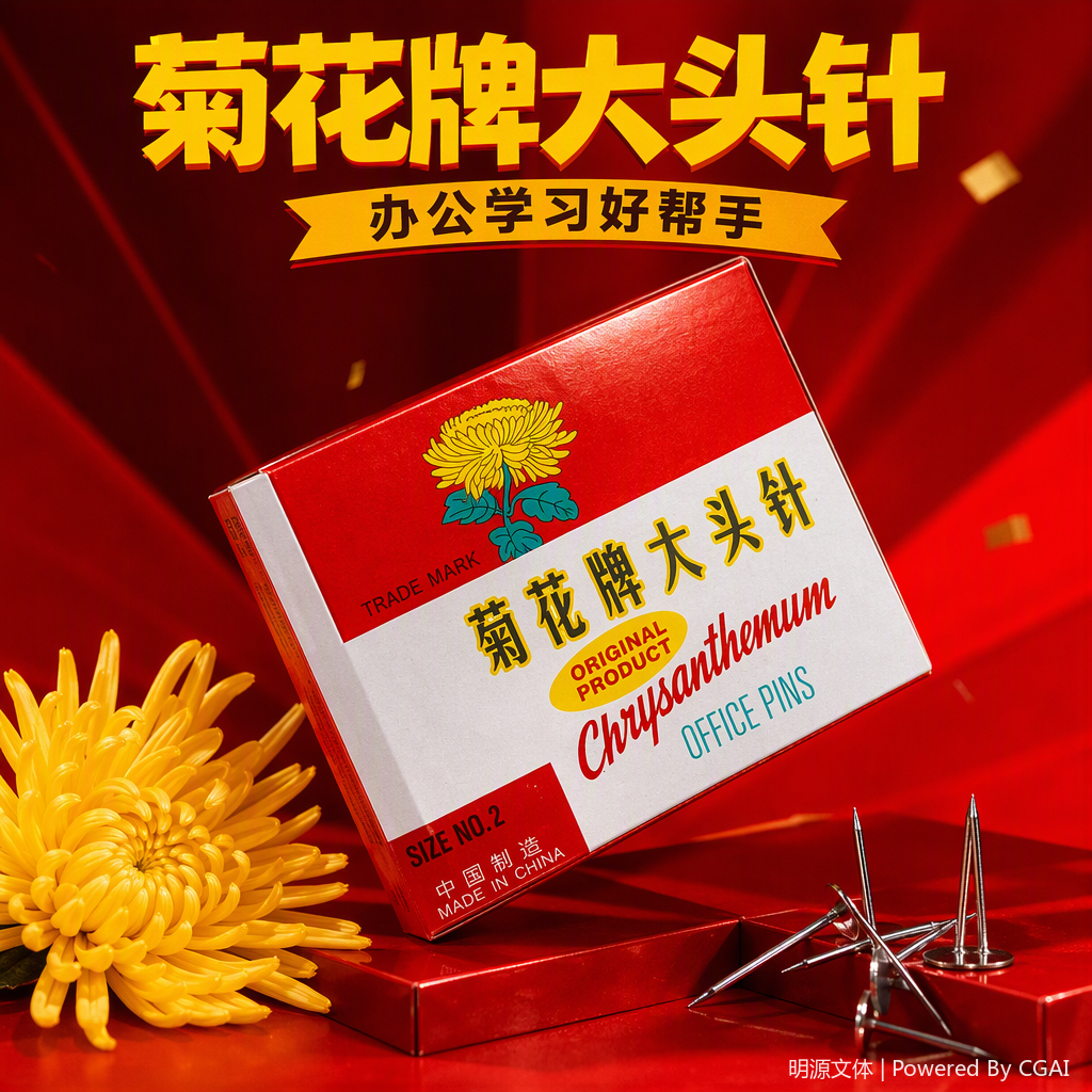 The yellow flower brand pin red and white striped packaging box is used for storing needles, threads, handicrafts, decorative items and organizing boxes Specification image