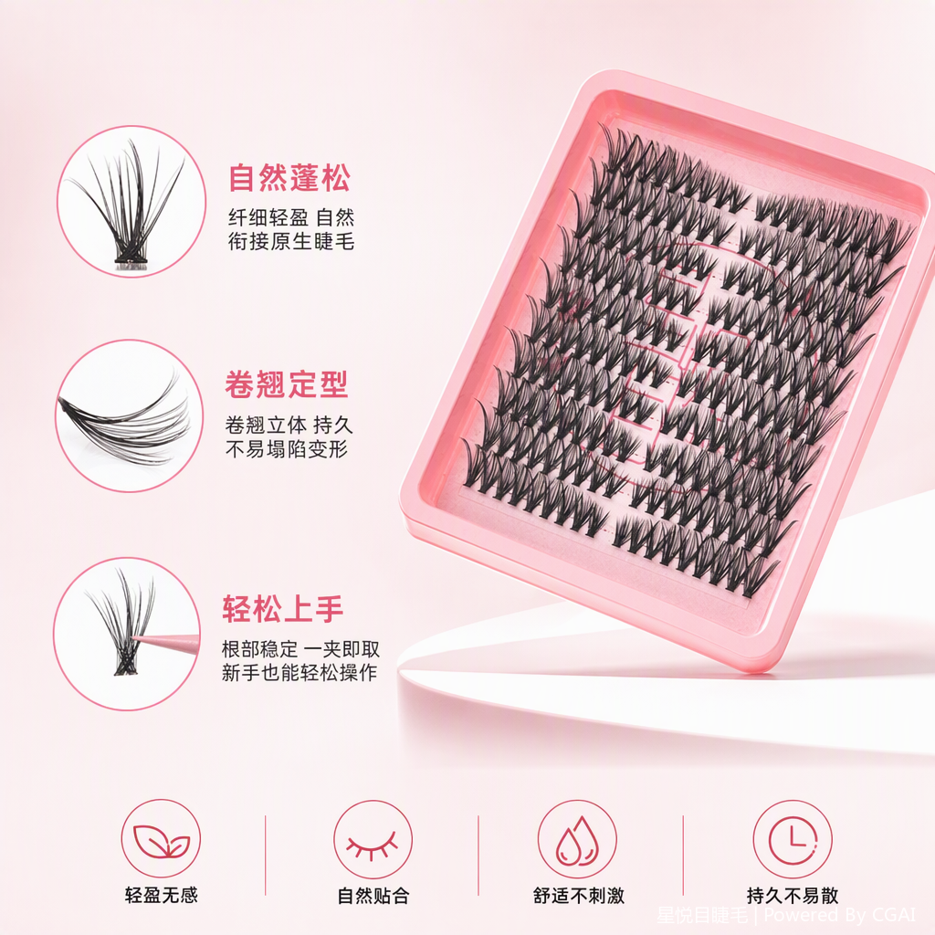 Natural and thick false eyelash beauty tools, long-lasting and slender without smudging makeup accessories for eye makeup Specification image