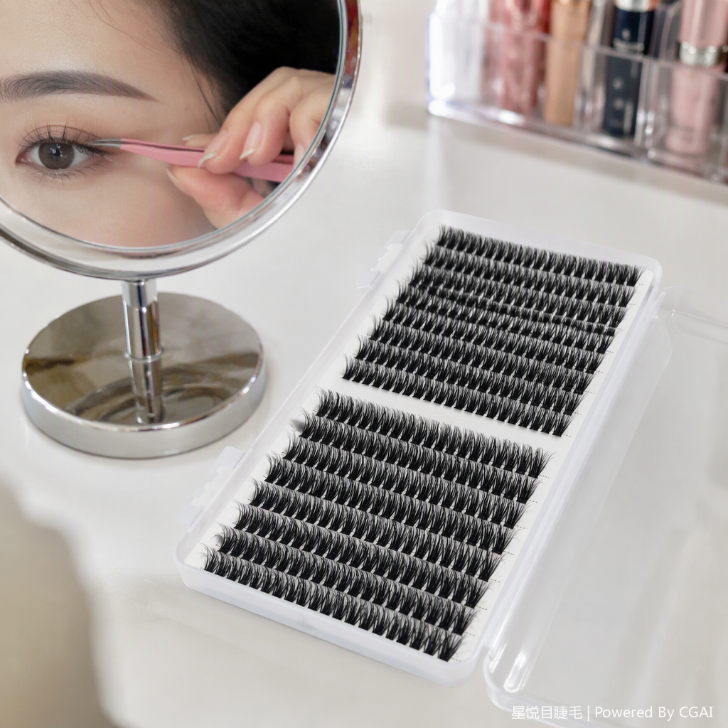 Natural thick false eyelashes, long-lasting and slender beauty tools, natural makeup, suitable for multiple styles to choose from details Picture