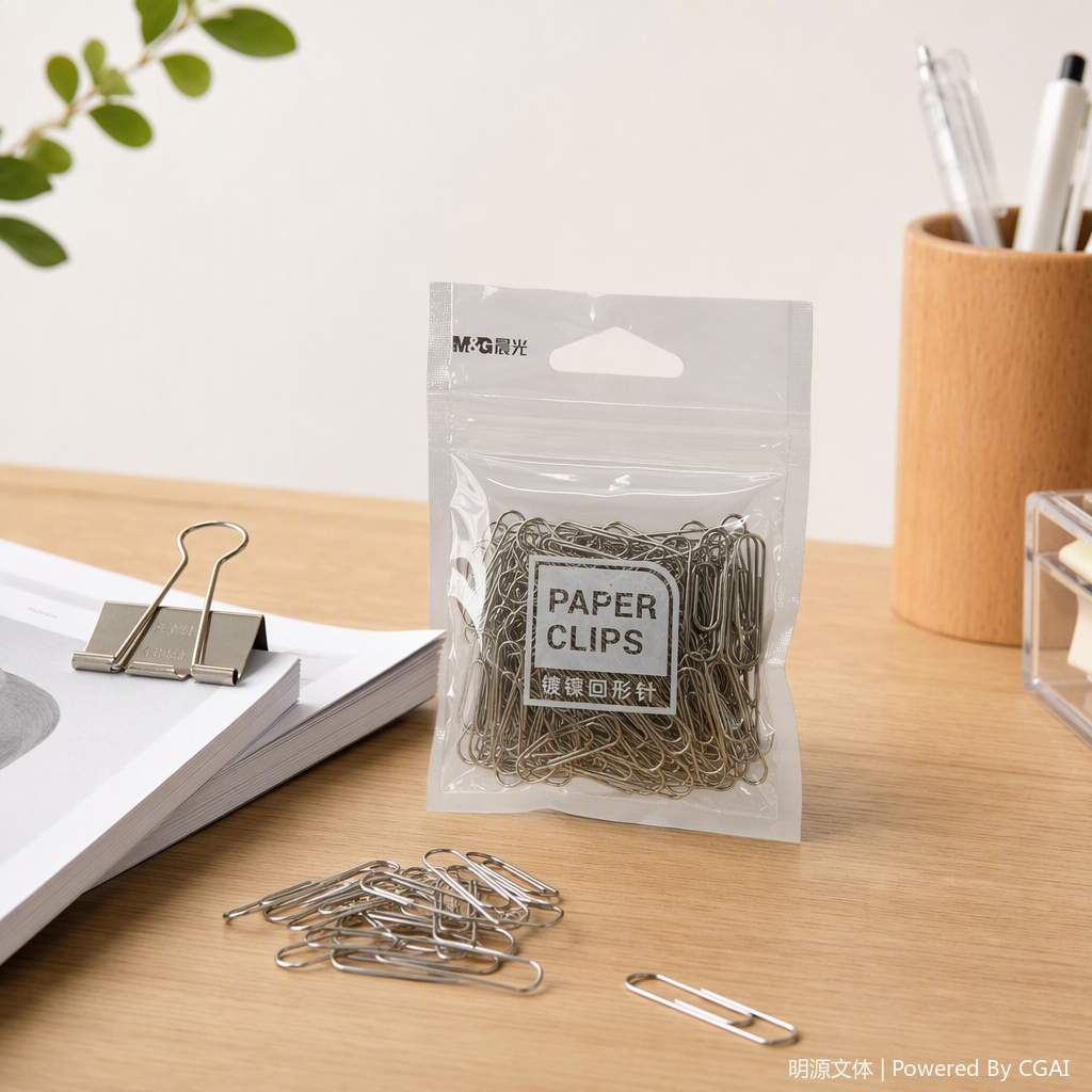 High-quality transparent plastic bags for nickel-plated paper clips and office stationery storage and organization supplies details Picture