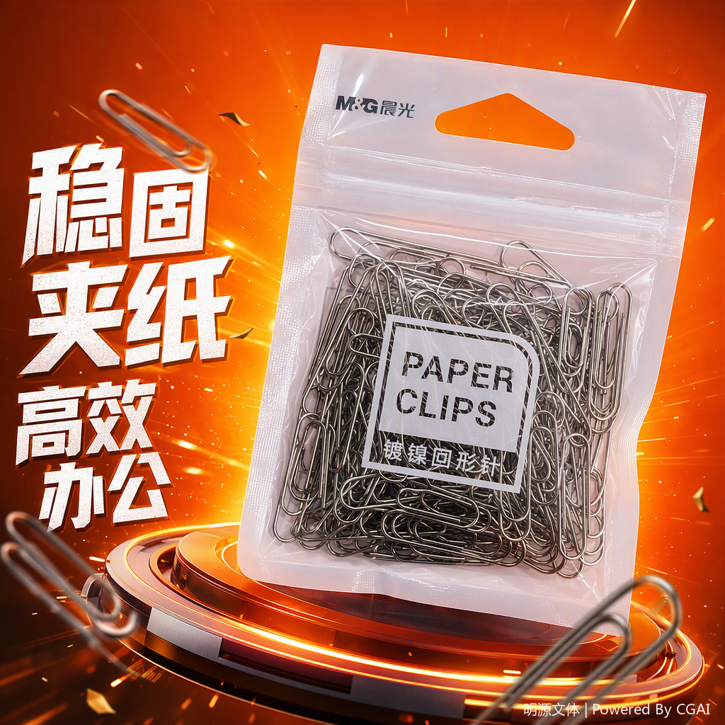 High-quality transparent plastic bags for nickel-plated paper clips and office stationery storage and organization supplies Specification image