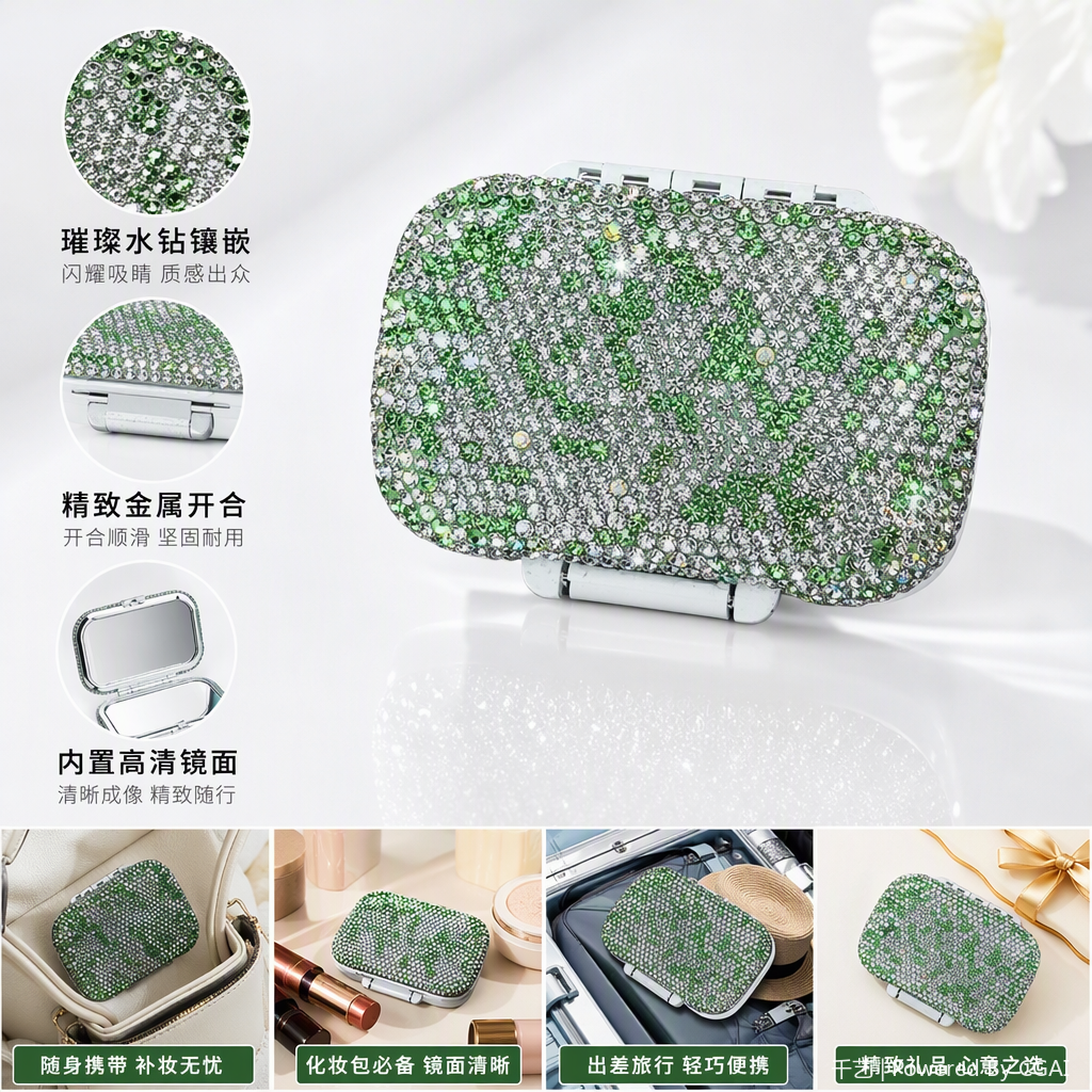 闪耀镶钻迷你收纳盒时尚创意小巧便携饰品首饰整理盒礼品赠品