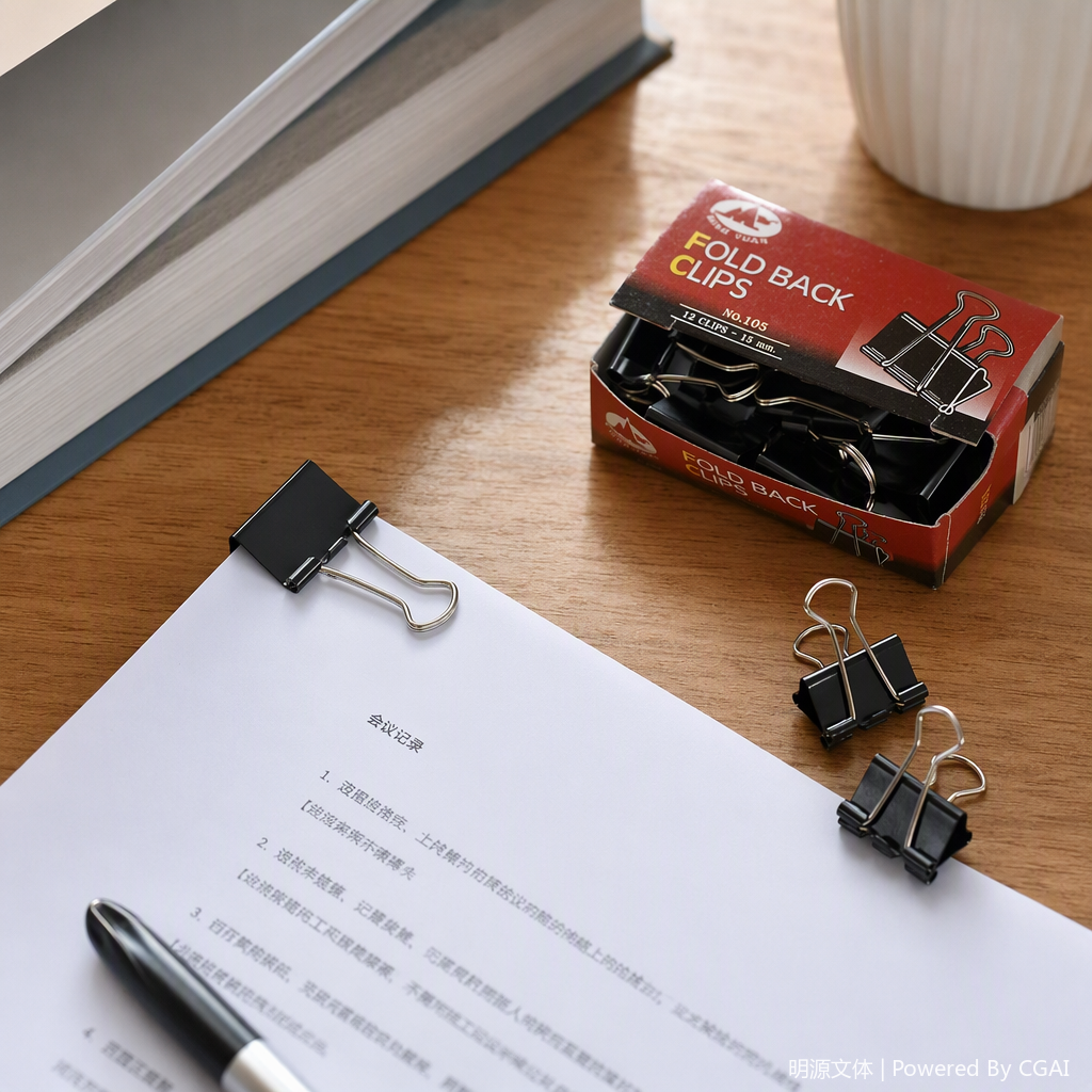 Multi-functional metal long-tail clip, office file folder, bookmark clip, black durable clip, office supplies fixture details Picture
