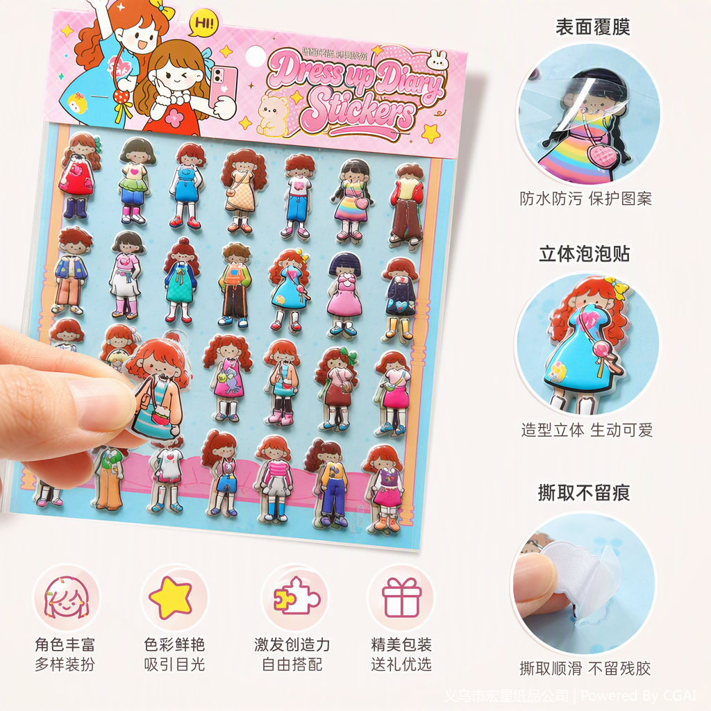 Creative sticker handicraft gift decoration, creative gift, fun handmade DIY sticker set Specification image