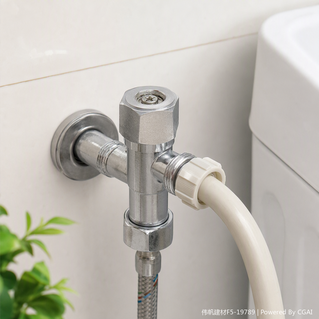 High-quality silver metal Angle valve, corrosion-resistant and high-pressure resistant household water pipe connection accessories, practical and durable details Picture